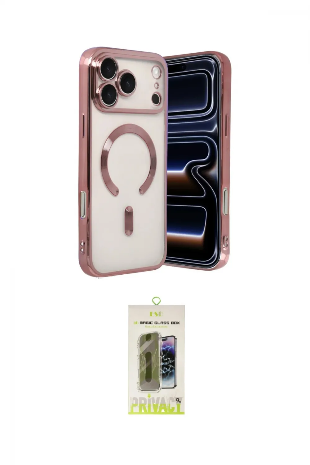 ieg™ iPhone 17 Pro Max Kılıf Nova Işık Özel Seri - Siyah Joko Magic 5D Hayalet Cam