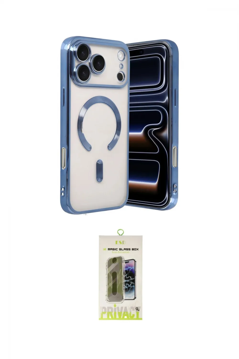 ieg™ iPhone 17 Pro Max Kılıf Nova Işık Özel Seri - Siyah Joko Magic 5D Hayalet Cam