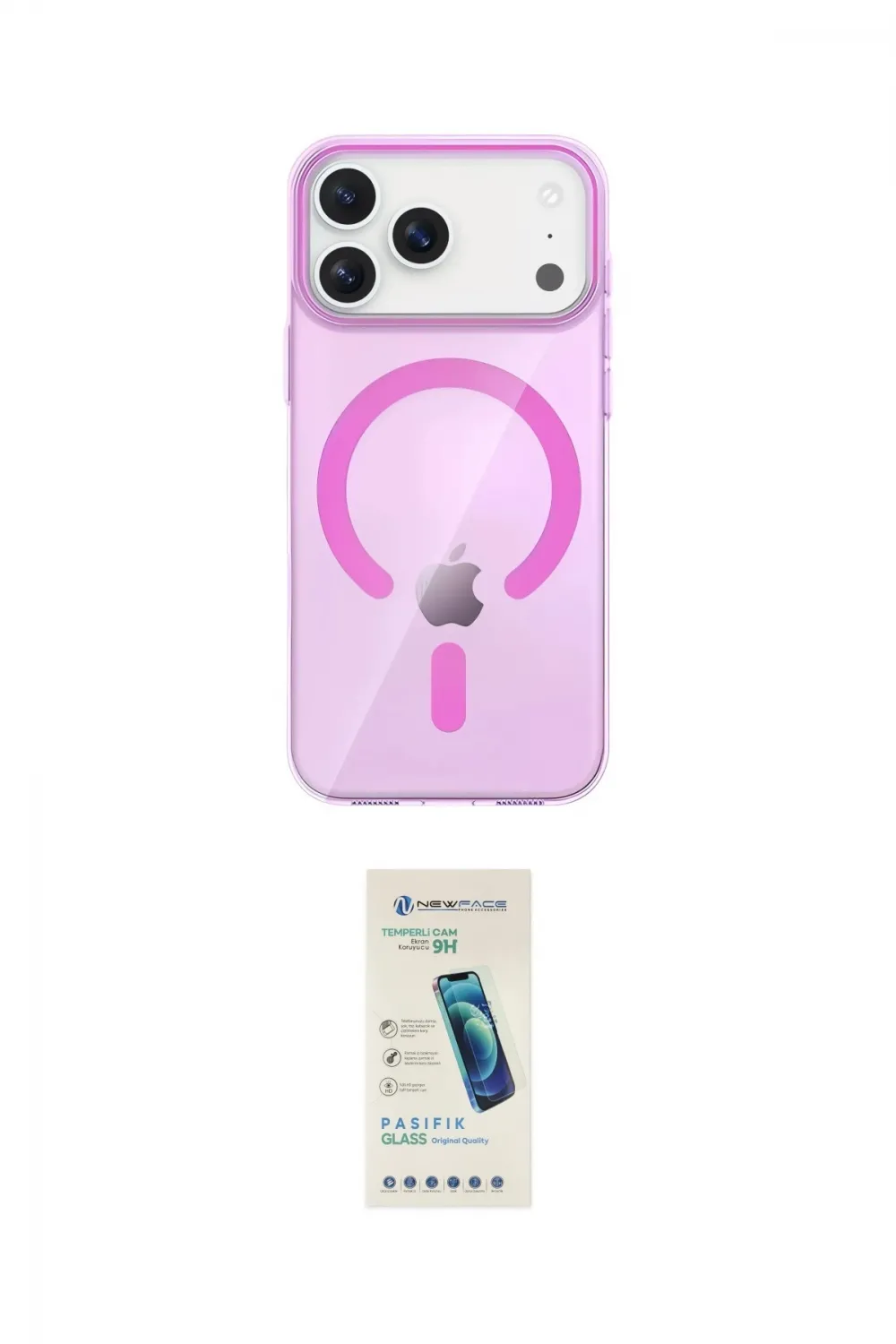 ieg™ iPhone 17 Pro Max Kılıf Pusula Form Özel Seri - Şeffaf Pasifik Cam Ekran Koruyucu