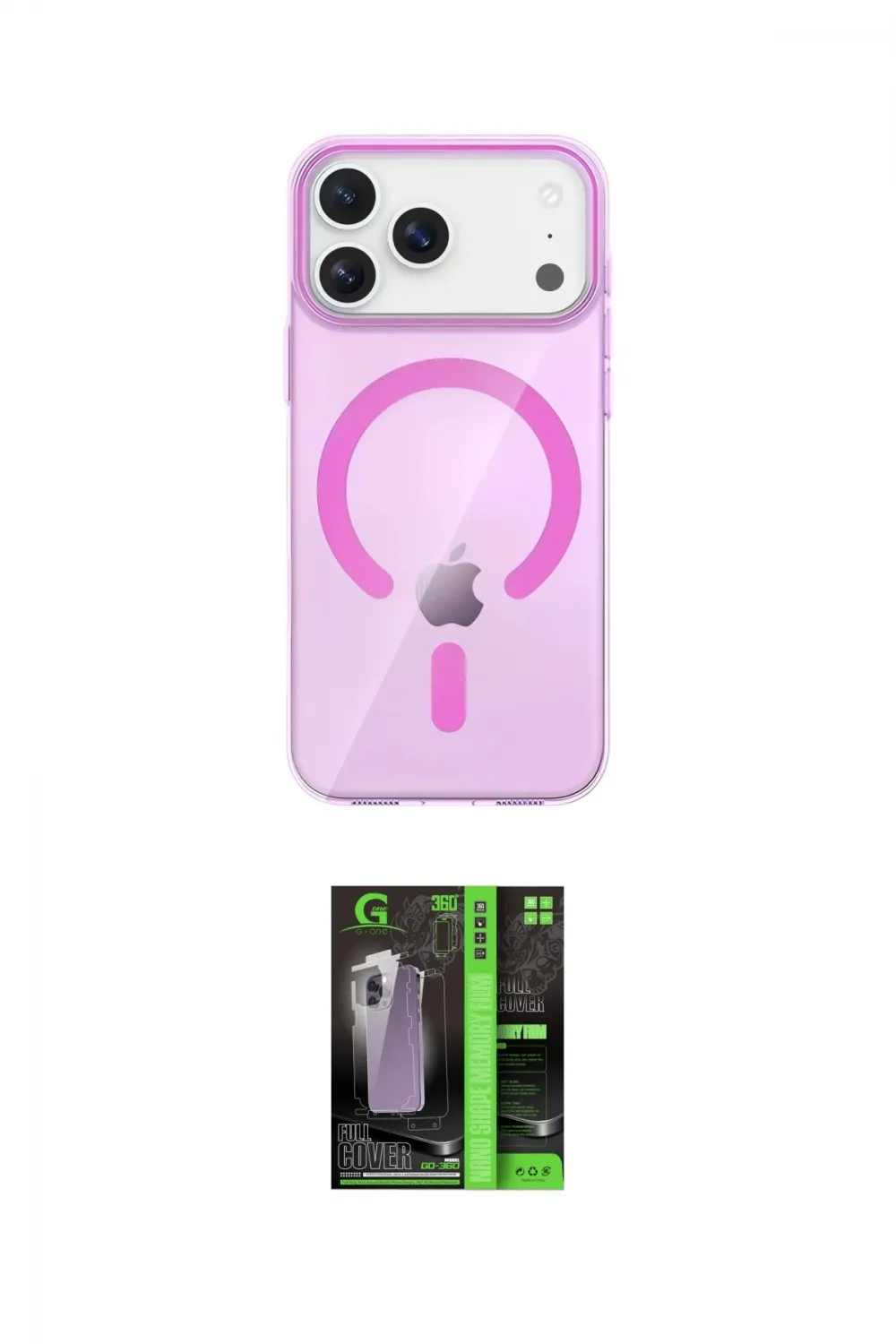 ieg™ iPhone 17 Pro Max Kılıf Pusula Form Özel Seri - Siyah 360 Mat Full Body Arka Koruyucu