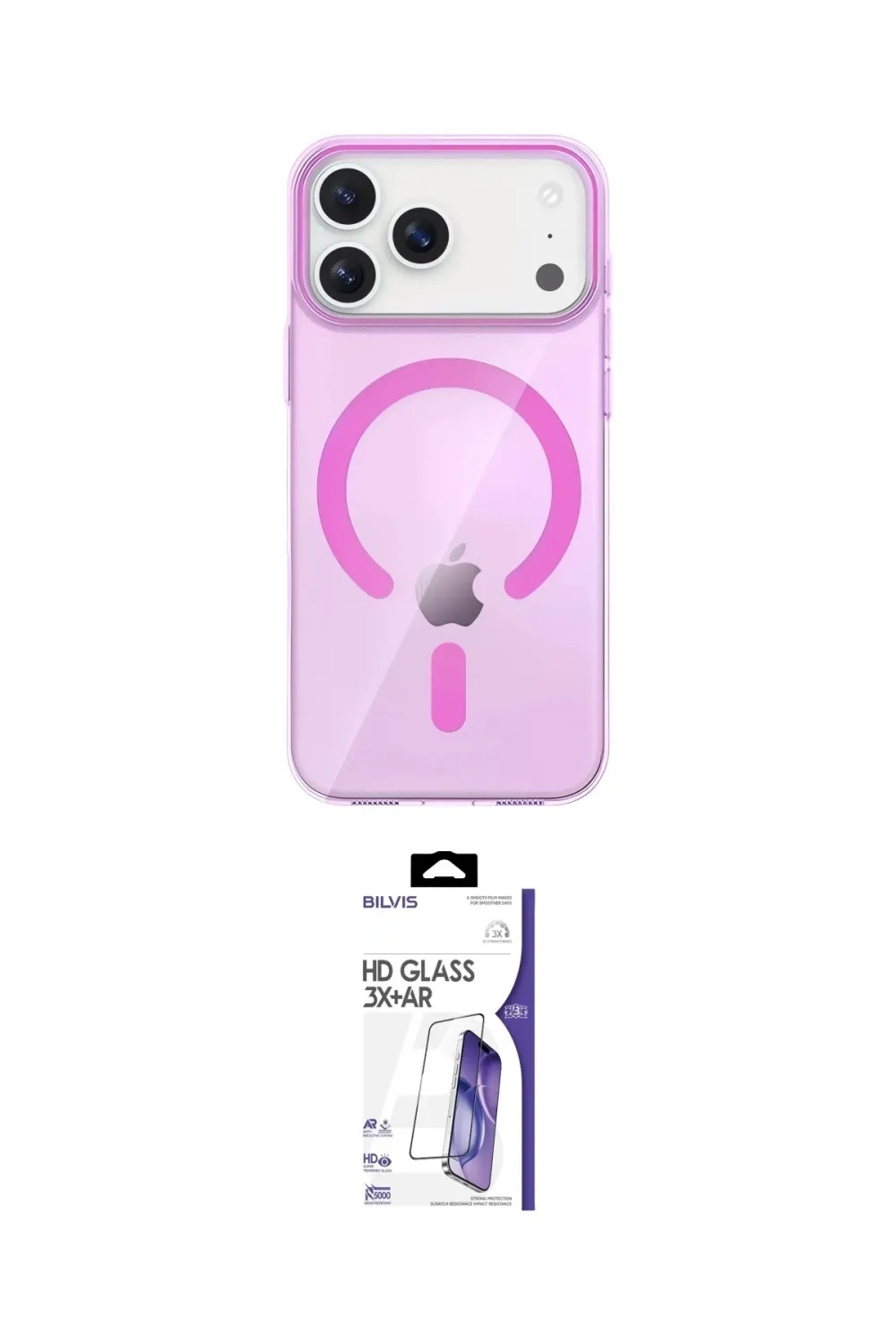 ieg™ iPhone 17 Pro Max Kılıf Pusula Form Özel Seri - Siyah Bilvis 3X AR HD Cam Ekran Koruyucu