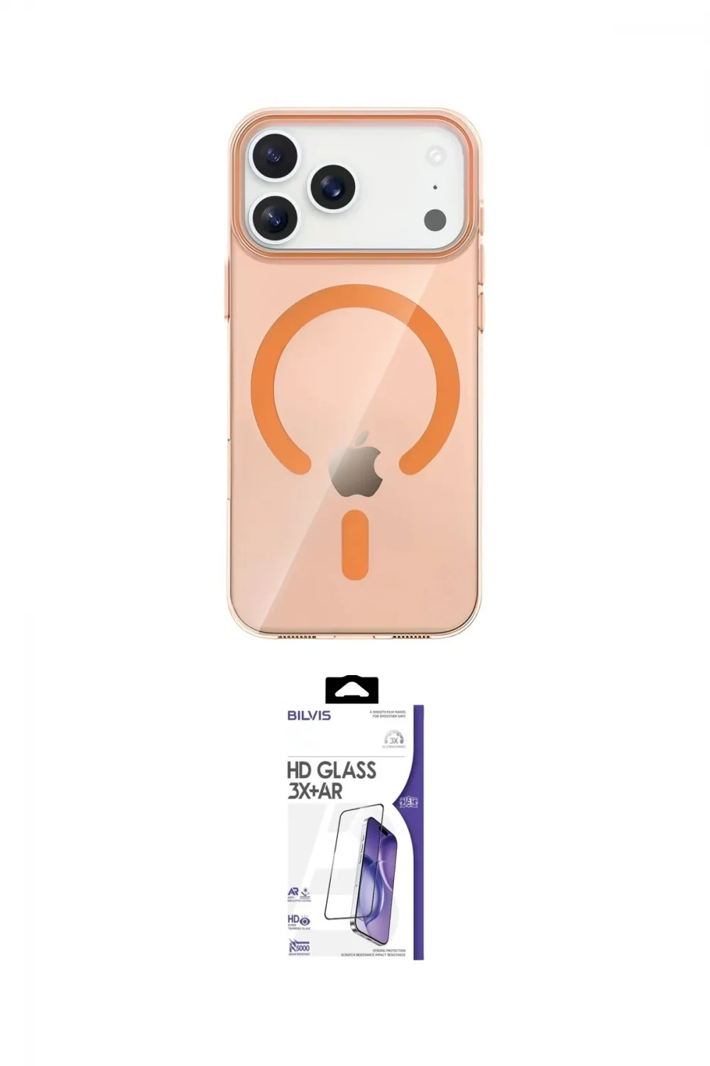 ieg™ iPhone 17 Pro Max Kılıf Pusula Form Özel Seri - Siyah Bilvis 3X AR HD Cam Ekran Koruyucu