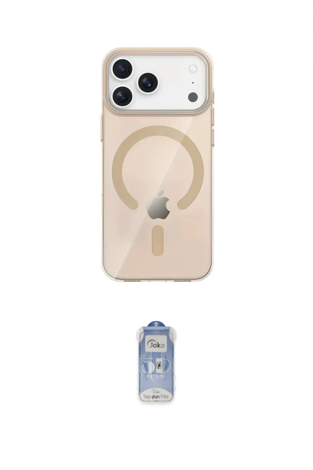 ieg™ iPhone 17 Pro Max Kılıf Pusula Form Özel Seri - Siyah Joko Magic 5D Cam