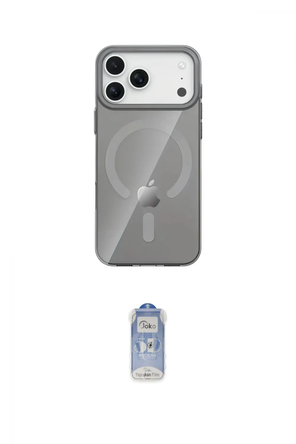 ieg™ iPhone 17 Pro Max Kılıf Pusula Form Özel Seri - Siyah Joko Magic 5D Cam