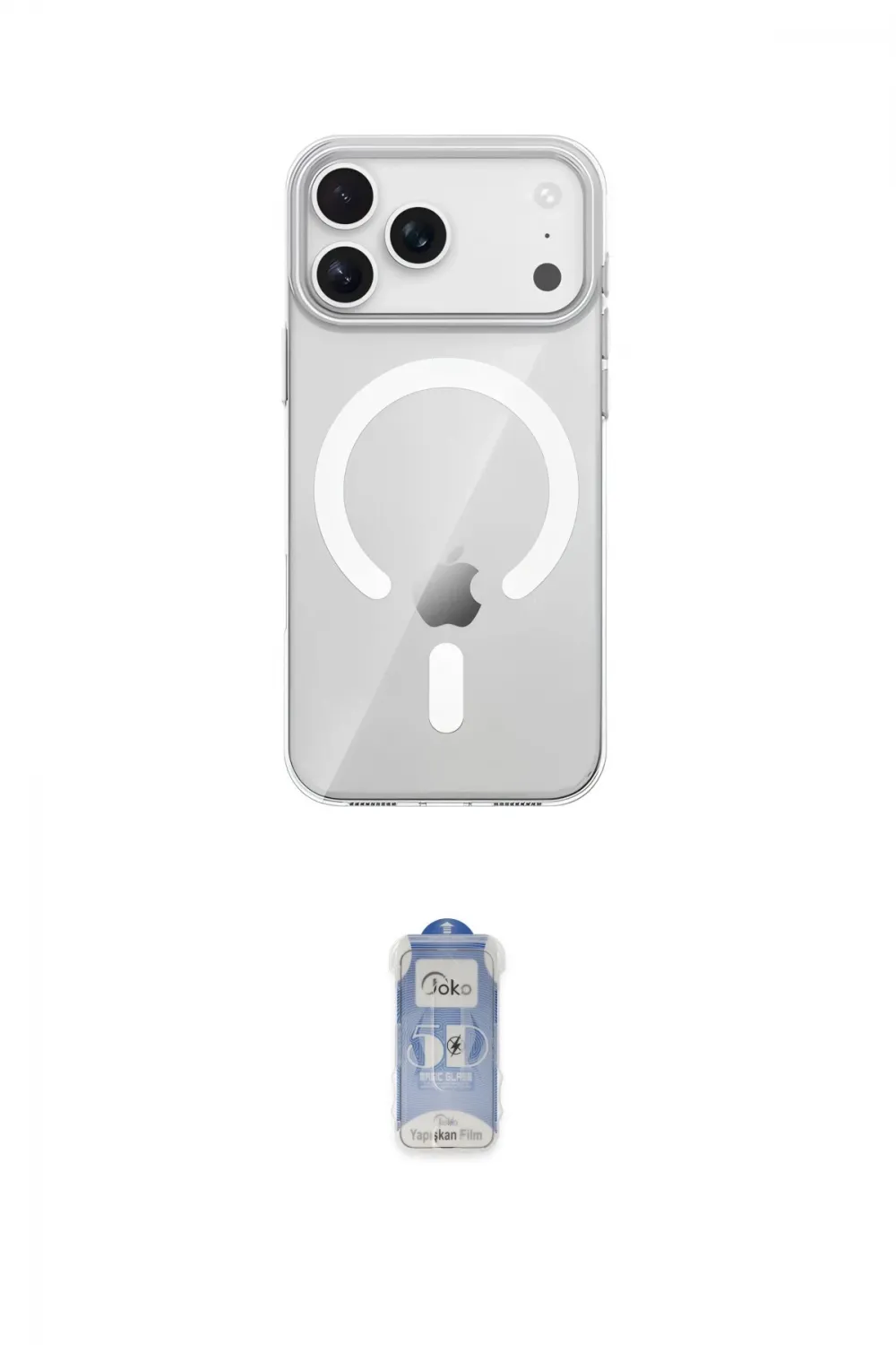 ieg™ iPhone 17 Pro Max Kılıf Pusula Form Özel Seri - Siyah Joko Magic 5D Cam