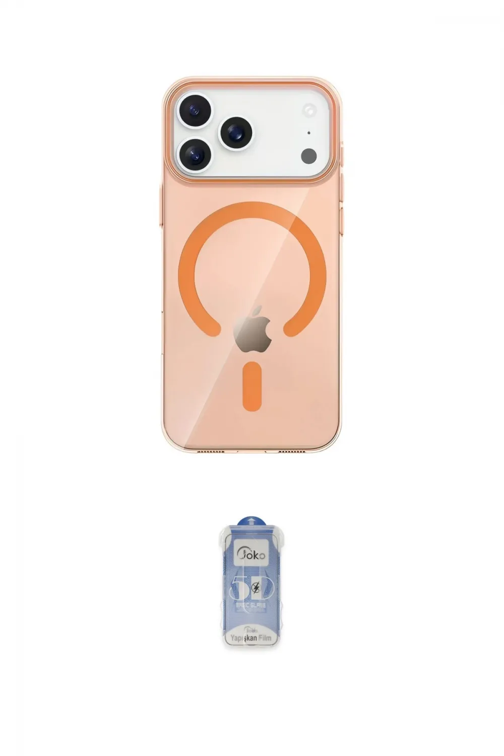 ieg™ iPhone 17 Pro Max Kılıf Pusula Form Özel Seri - Siyah Joko Magic 5D Cam