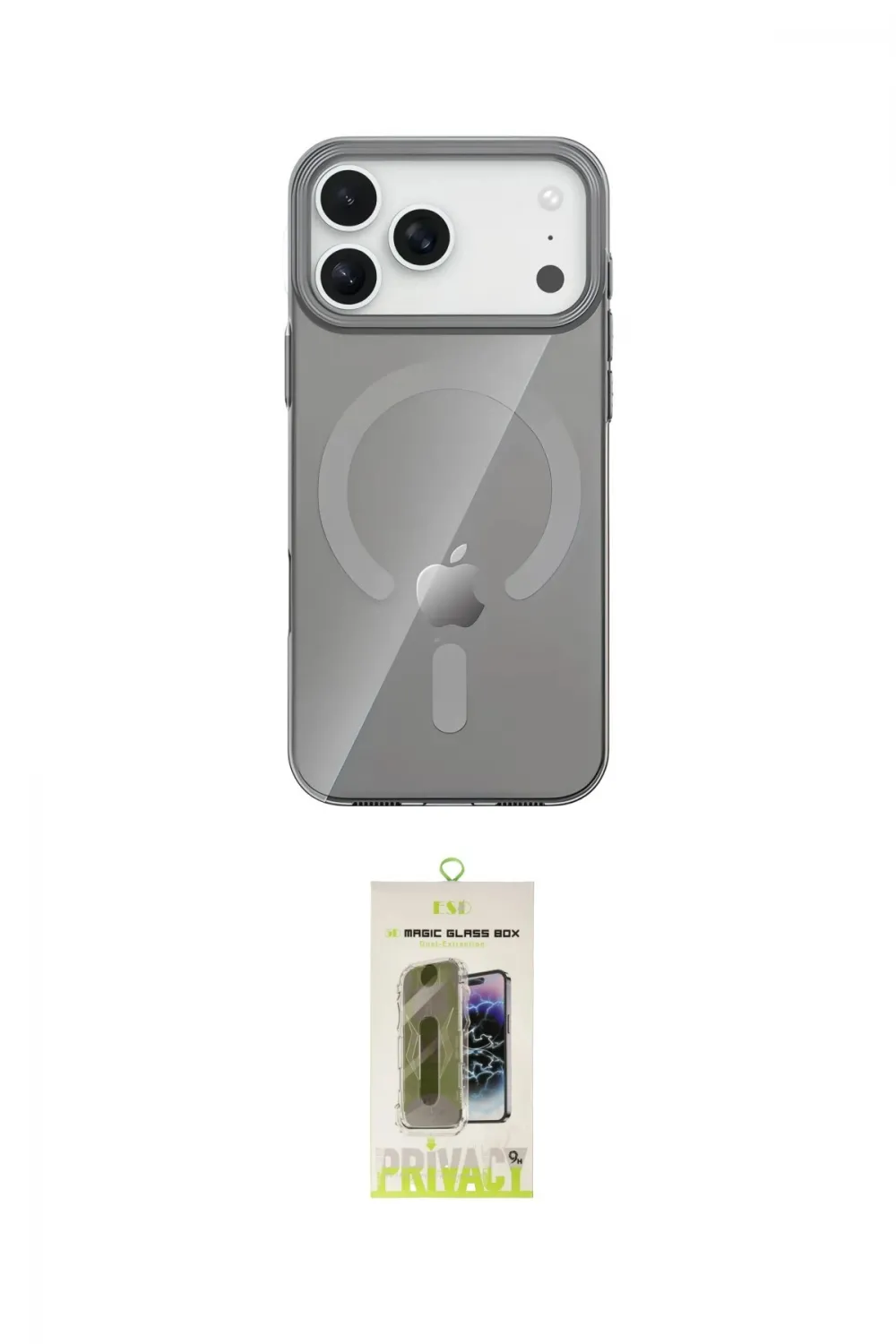 ieg™ iPhone 17 Pro Max Kılıf Pusula Form Özel Seri - Siyah Joko Magic 5D Hayalet Cam