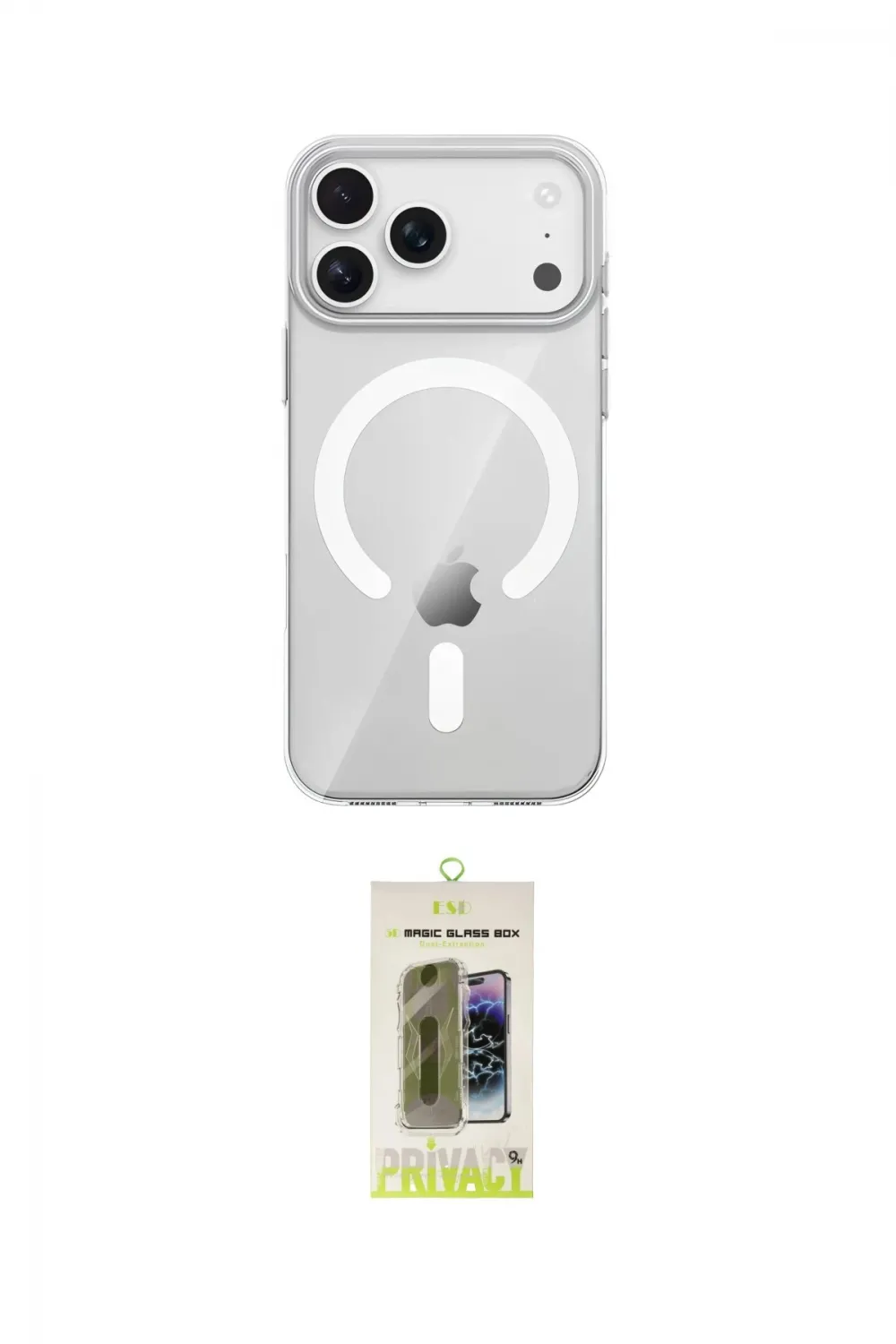 ieg™ iPhone 17 Pro Max Kılıf Pusula Form Özel Seri - Siyah Joko Magic 5D Hayalet Cam