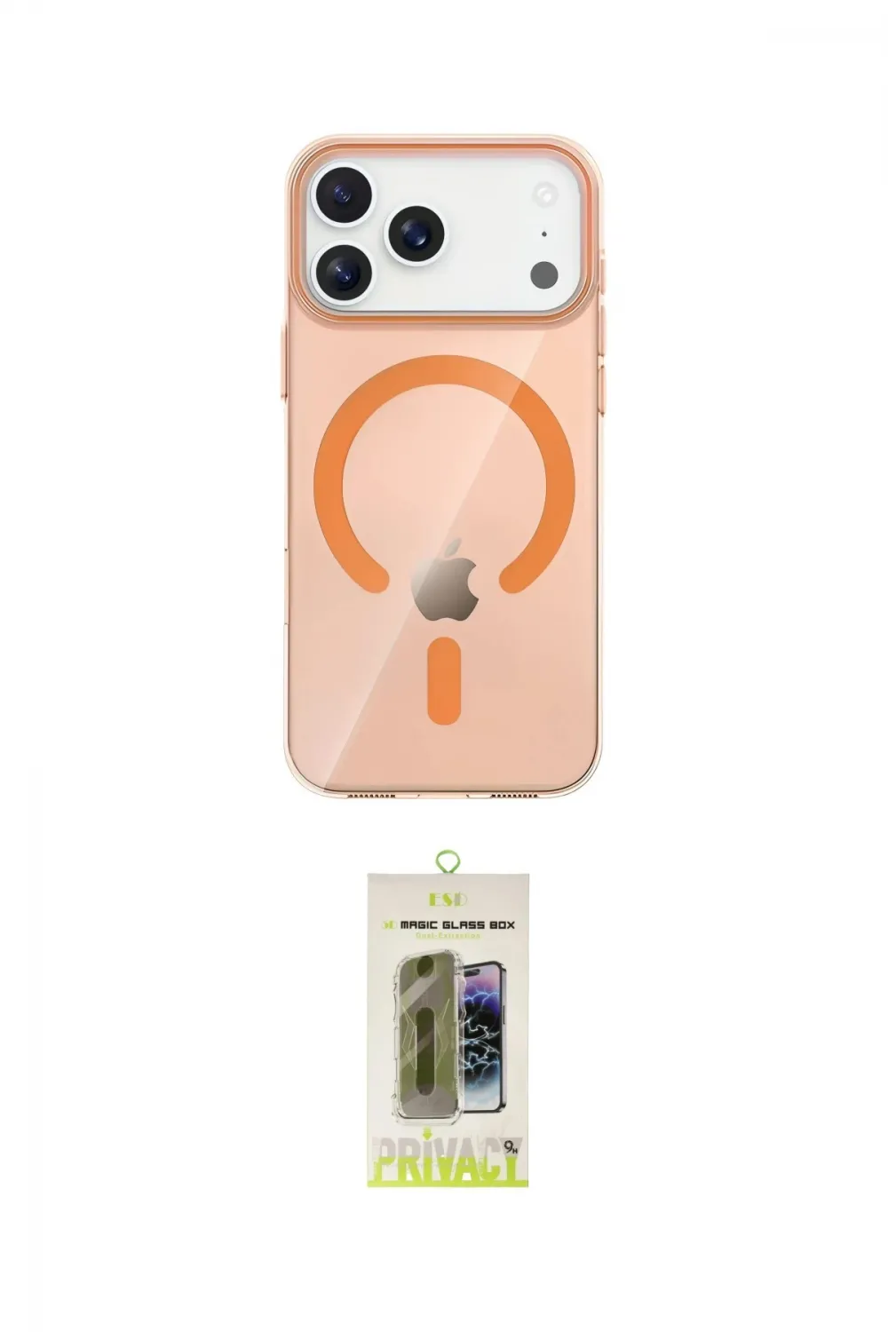 ieg™ iPhone 17 Pro Max Kılıf Pusula Form Özel Seri - Siyah Joko Magic 5D Hayalet Cam