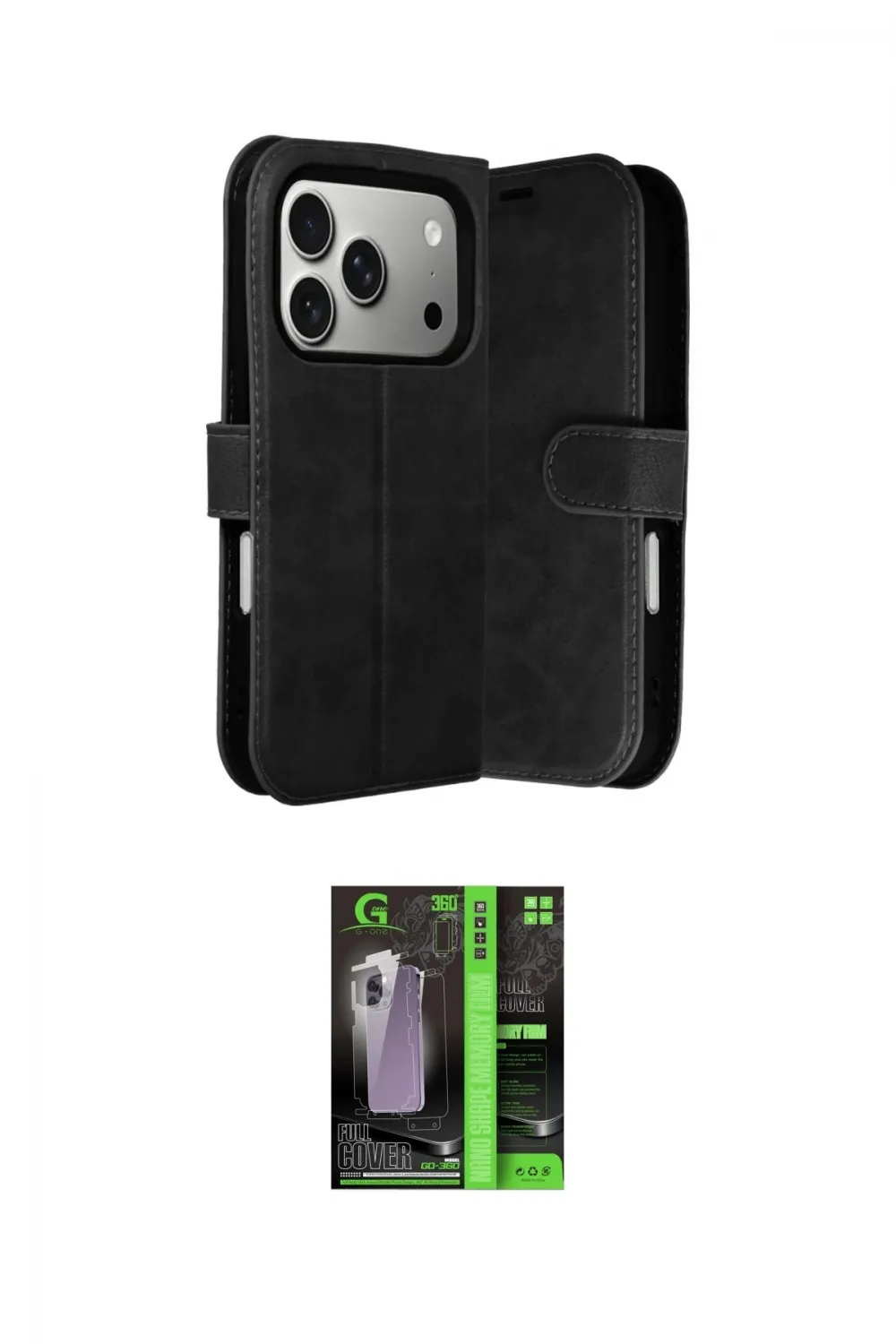 ieg™ iPhone 17 Pro Max Kılıf Siluet Işık Serisi - Siyah 360 Mat Full Body Arka Koruyucu