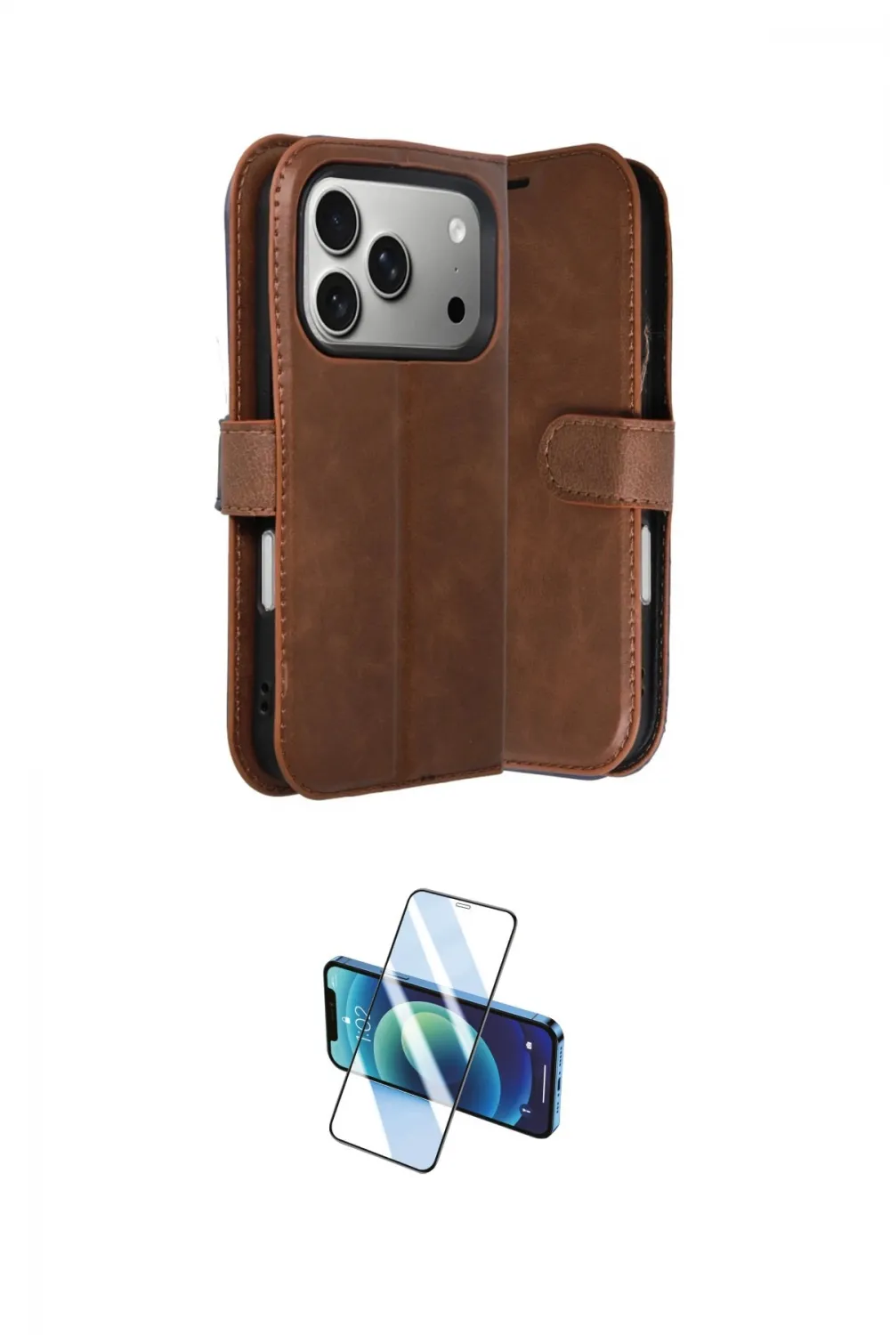 ieg™ iPhone 17 Pro Max Kılıf Siluet Işık Serisi - Siyah 3D Antistatik Cam Ekran Koruyucu