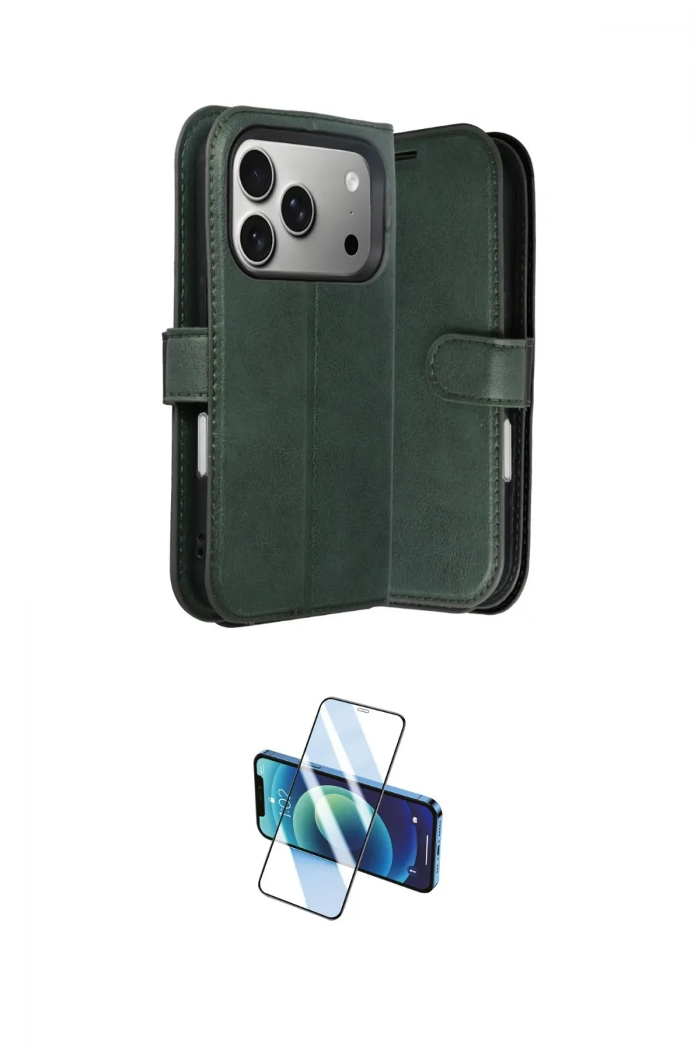 ieg™ iPhone 17 Pro Max Kılıf Siluet Işık Serisi - Siyah 3D Antistatik Cam Ekran Koruyucu