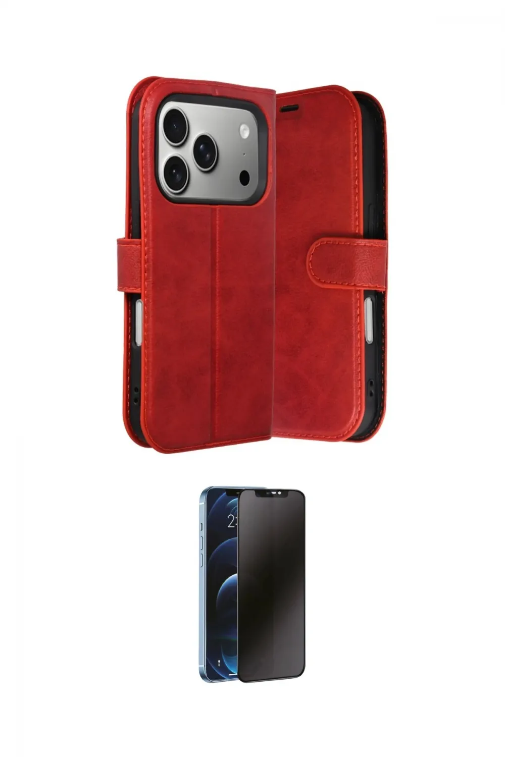 ieg™ iPhone 17 Pro Max Kılıf Siluet Işık Serisi - Siyah 3D Antistatik Hayalet Cam Ekran Koruyucu