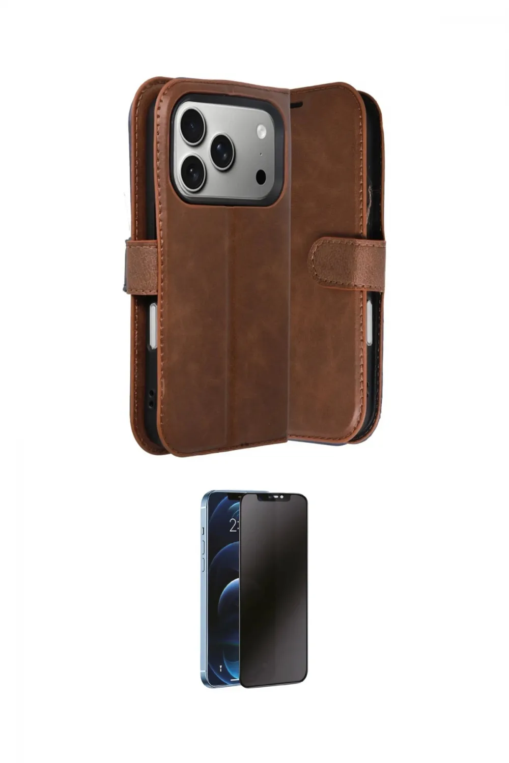 ieg™ iPhone 17 Pro Max Kılıf Siluet Işık Serisi - Siyah 3D Antistatik Hayalet Cam Ekran Koruyucu