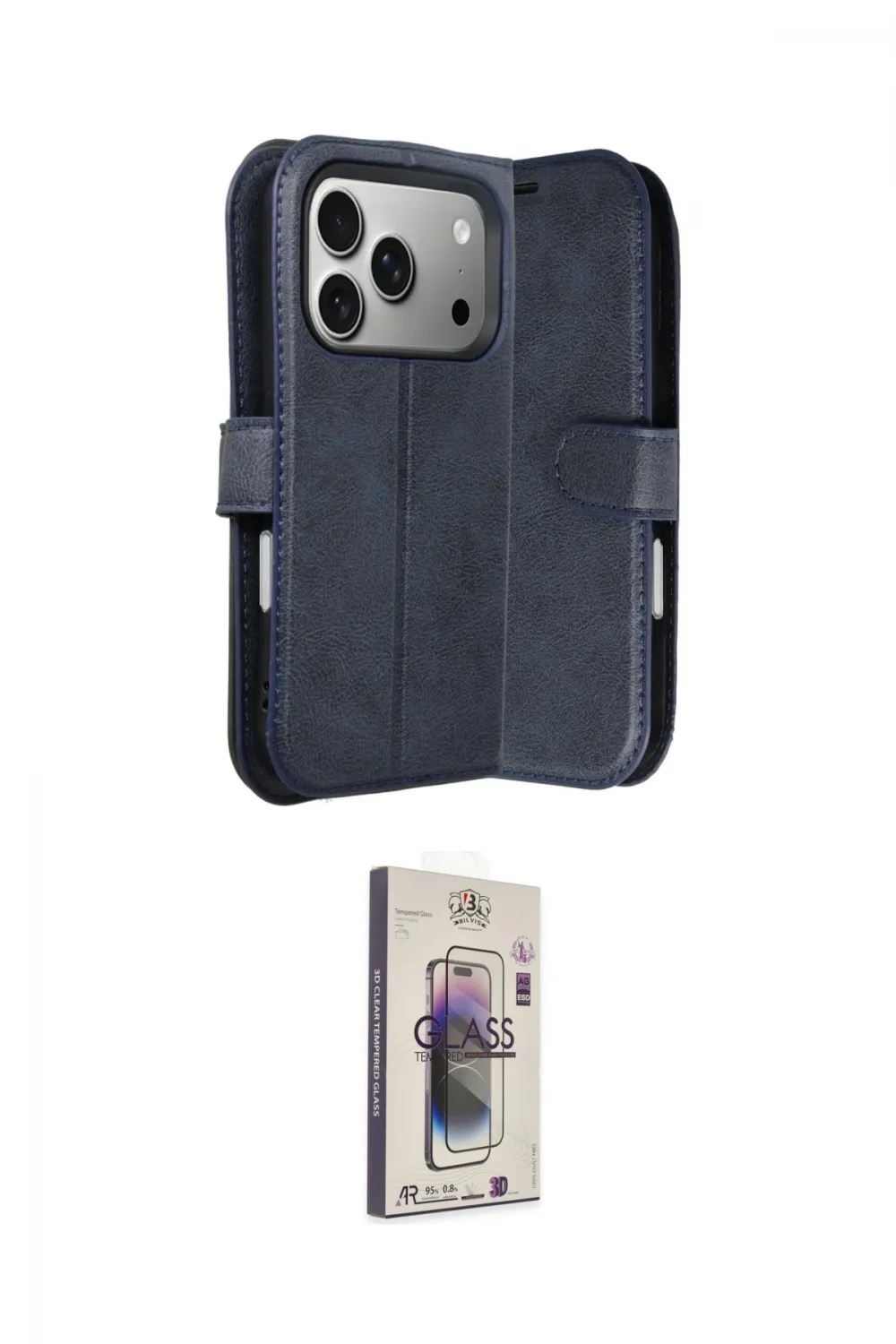 ieg™ iPhone 17 Pro Max Kılıf Siluet Işık Serisi - Siyah Bilvis 3D Cam Ekran Koruyucu