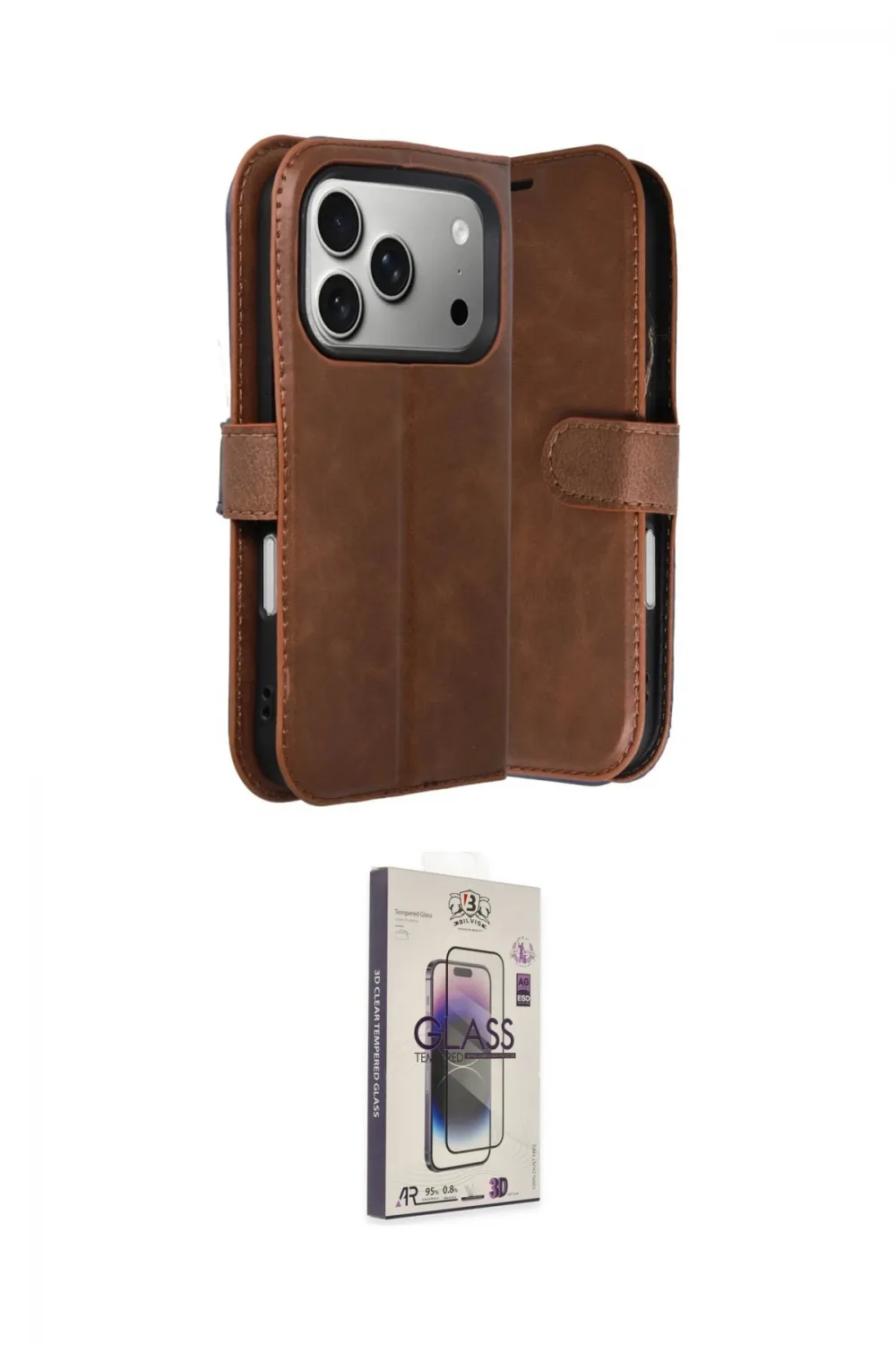 ieg™ iPhone 17 Pro Max Kılıf Siluet Işık Serisi - Siyah Bilvis 3D Cam Ekran Koruyucu