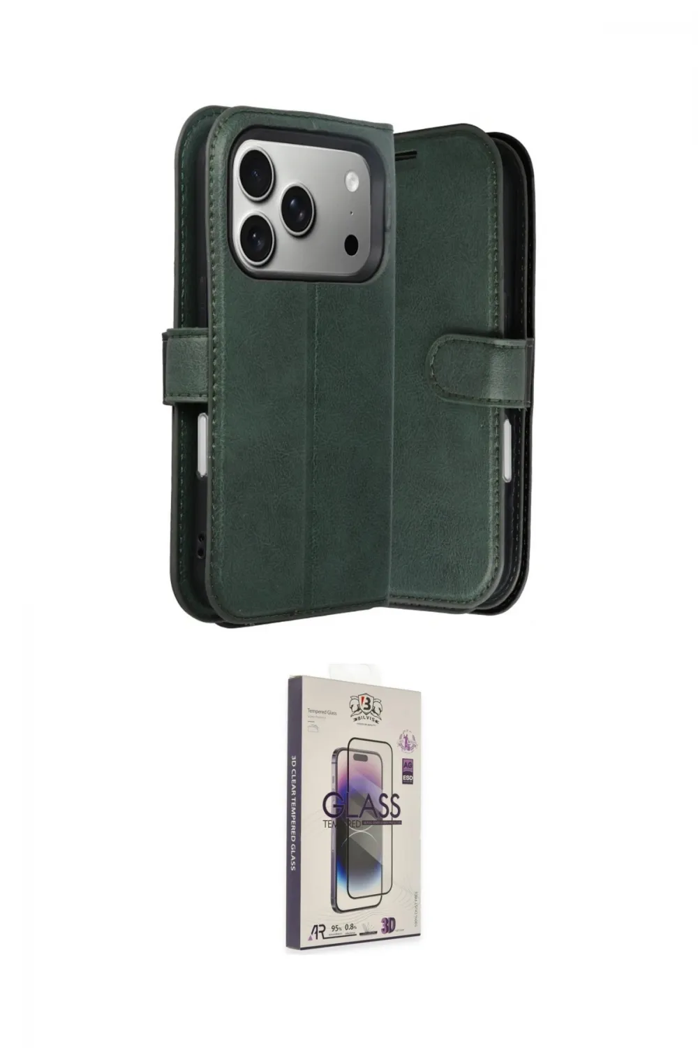 ieg™ iPhone 17 Pro Max Kılıf Siluet Işık Serisi - Siyah Bilvis 3D Cam Ekran Koruyucu