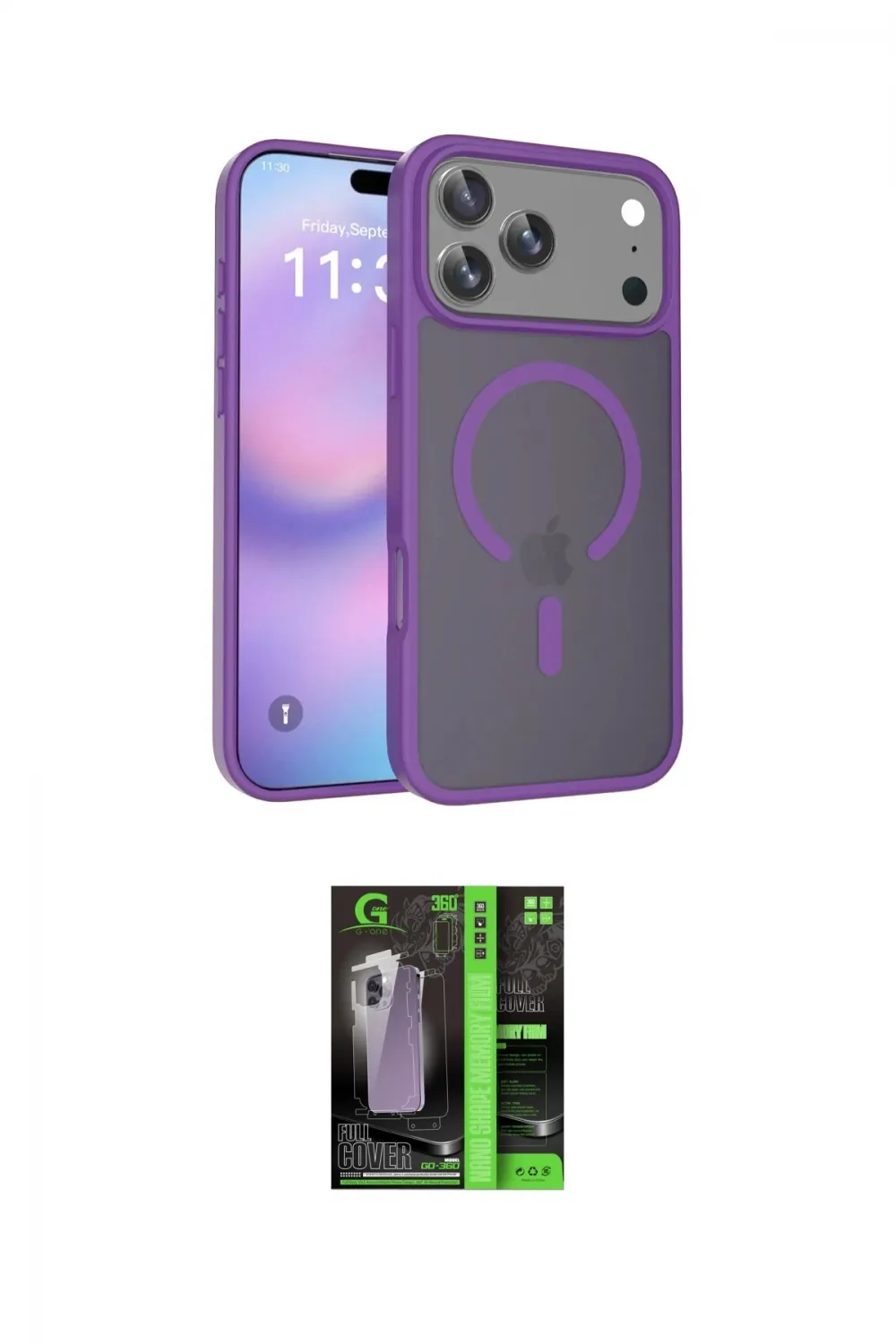 ieg™ iPhone 17 Pro Max Kılıf Siluet Minimal Prime - Şeffaf 360 Full Body Arka Koruyucu