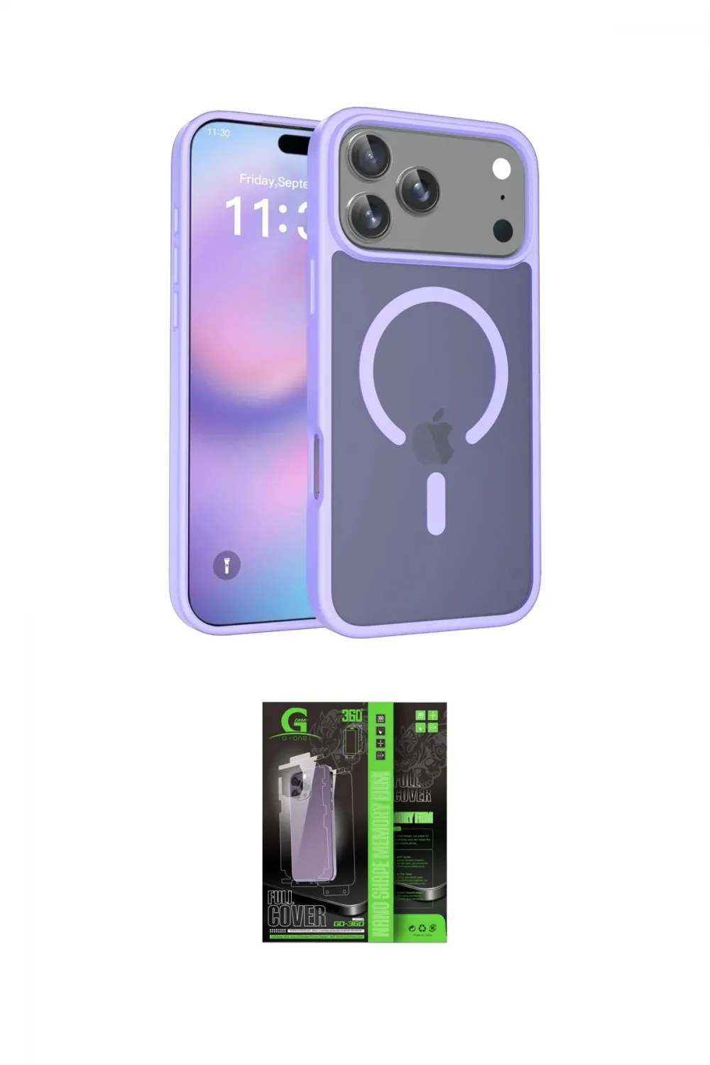 ieg™ iPhone 17 Pro Max Kılıf Siluet Minimal Prime - Şeffaf 360 Full Body Arka Koruyucu