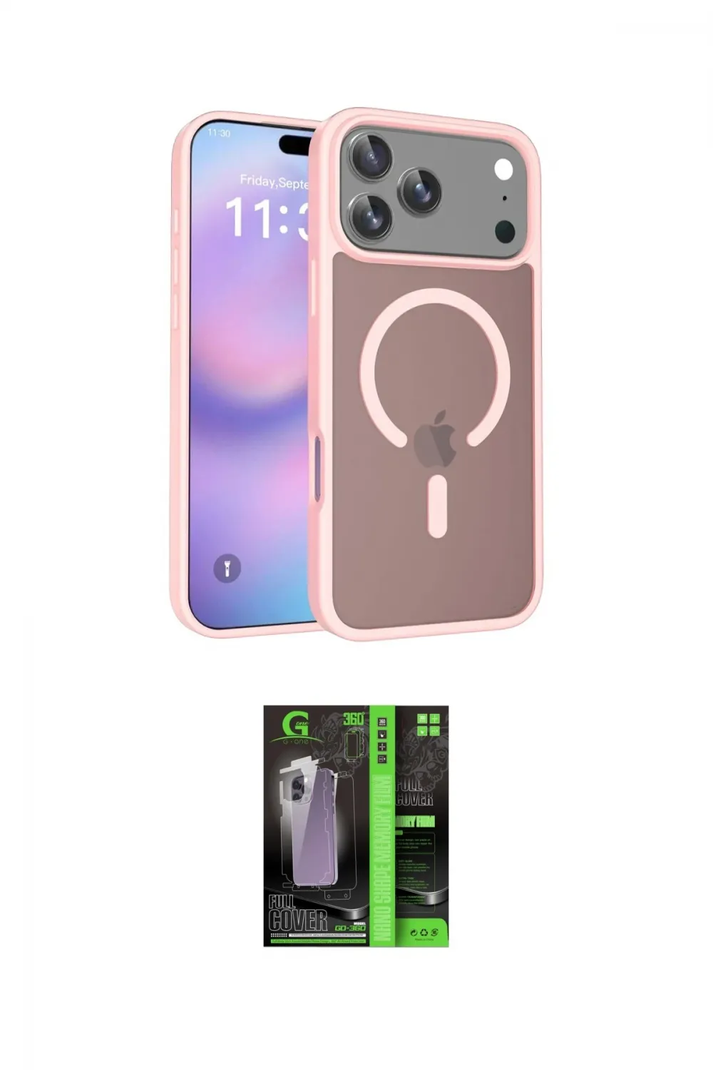ieg™ iPhone 17 Pro Max Kılıf Siluet Minimal Prime - Şeffaf 360 Full Body Arka Koruyucu