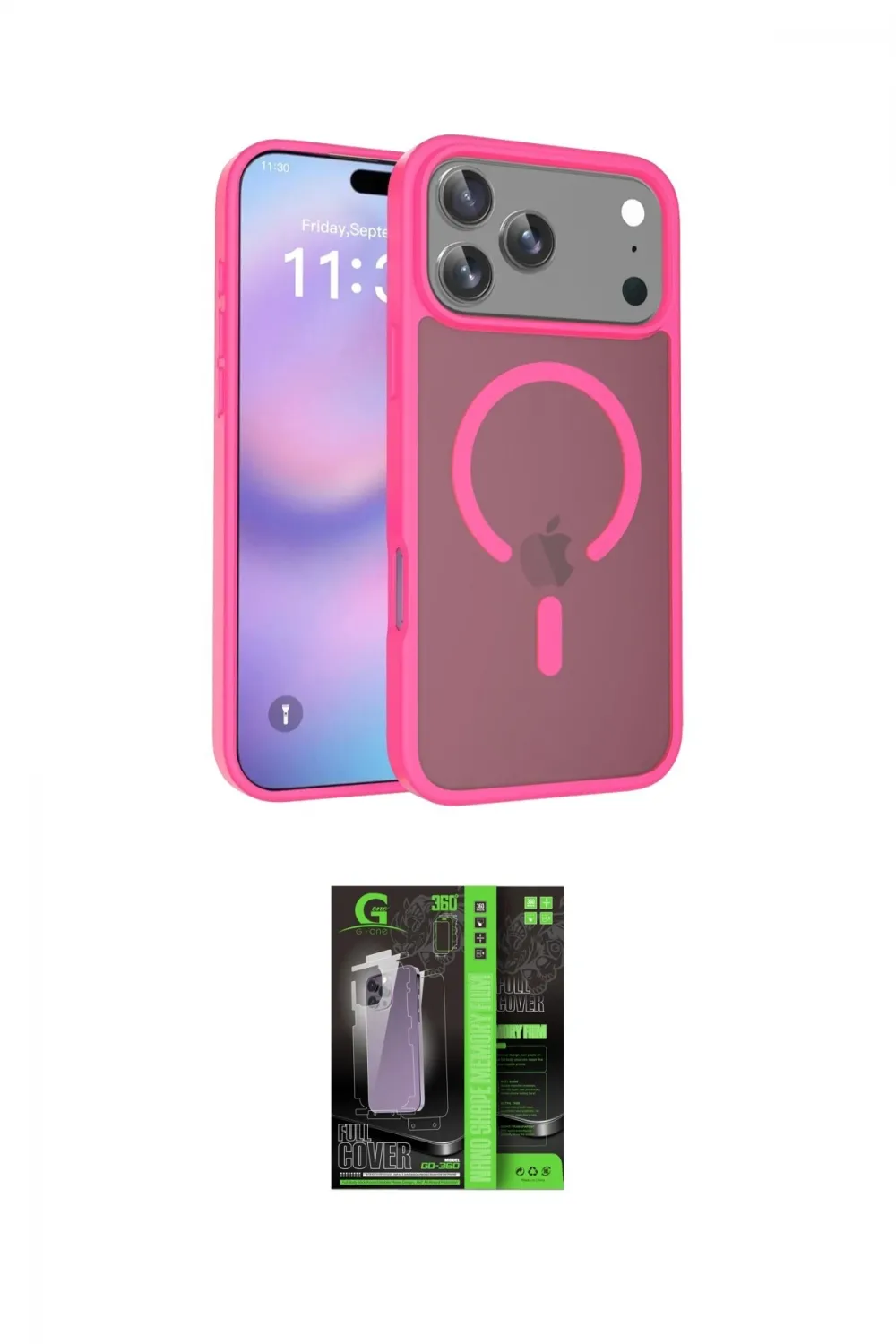 ieg™ iPhone 17 Pro Max Kılıf Siluet Minimal Prime - Şeffaf 360 Full Body Arka Koruyucu