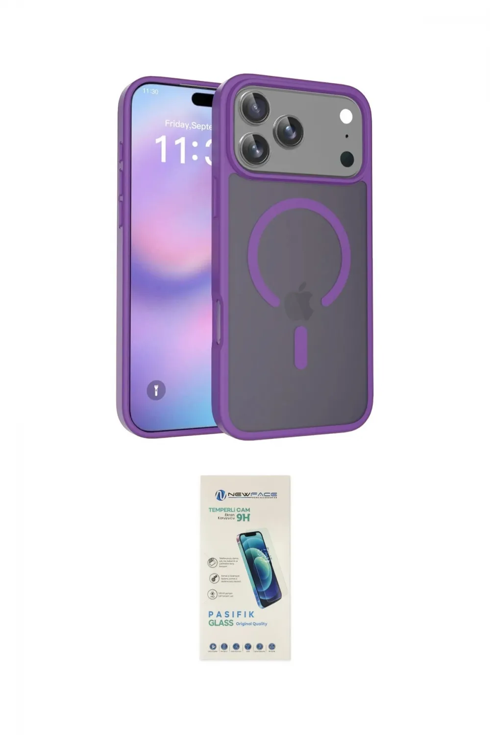 ieg™ iPhone 17 Pro Max Kılıf Siluet Minimal Prime - Şeffaf Pasifik Cam Ekran Koruyucu