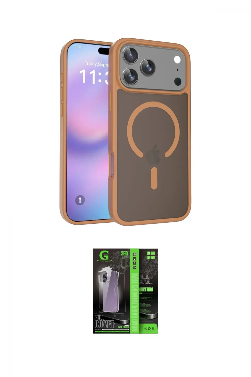 ieg™ iPhone 17 Pro Max Kılıf Siluet Minimal Prime - Siyah 360 Mat Full Body Arka Koruyucu