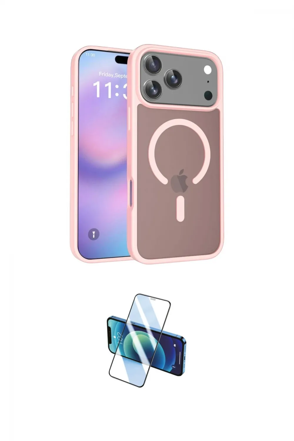 ieg™ iPhone 17 Pro Max Kılıf Siluet Minimal Prime - Siyah 3D Antistatik Cam Ekran Koruyucu