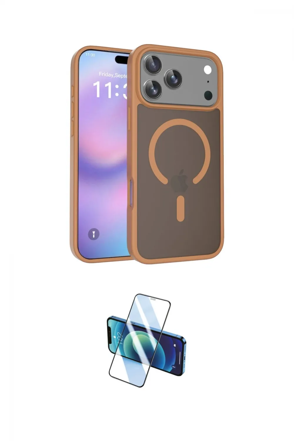 ieg™ iPhone 17 Pro Max Kılıf Siluet Minimal Prime - Siyah 3D Antistatik Seramik Nano Ekran Koruyucu