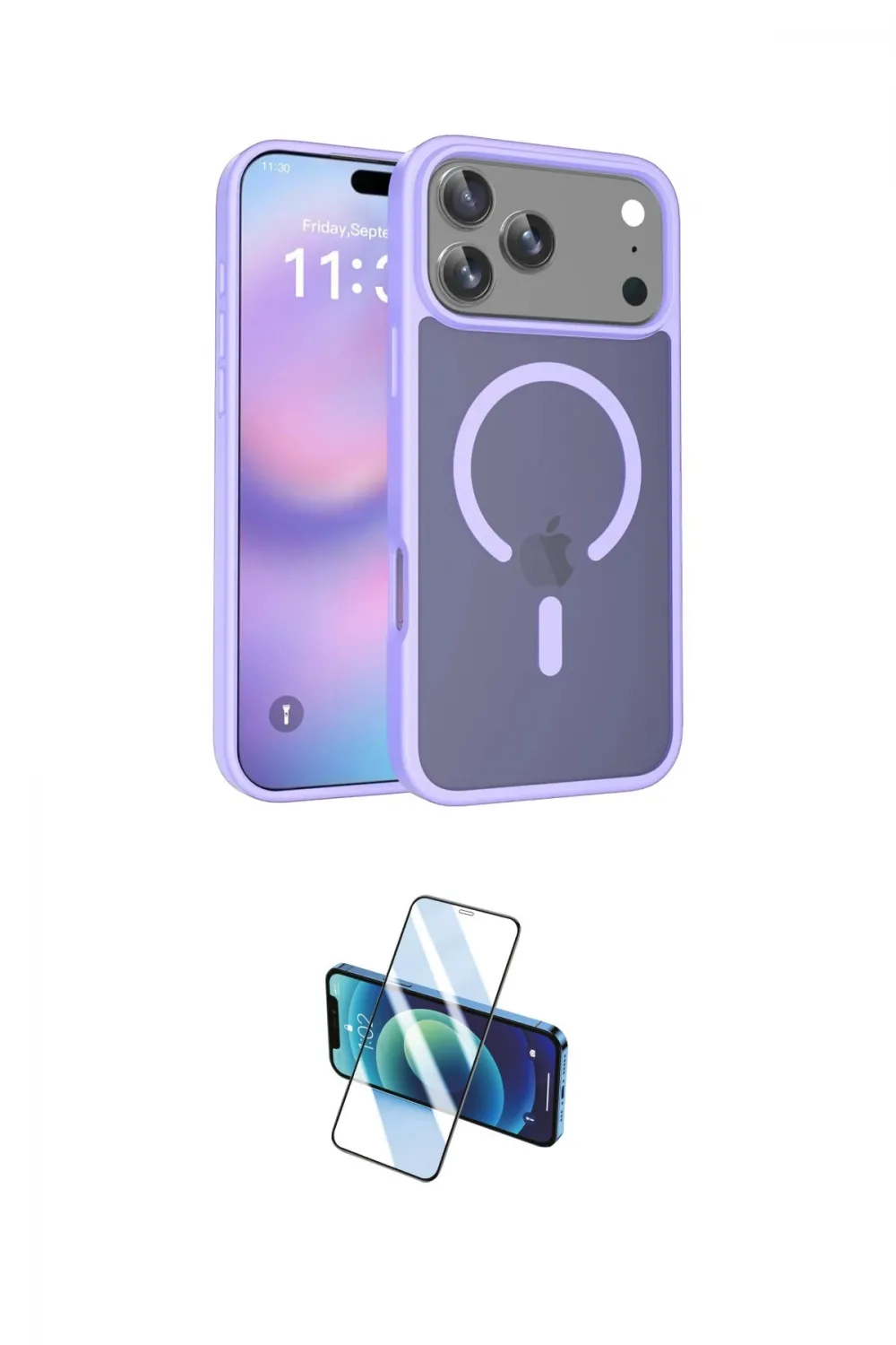 ieg™ iPhone 17 Pro Max Kılıf Siluet Minimal Prime - Siyah 3D Antistatik Seramik Nano Ekran Koruyucu