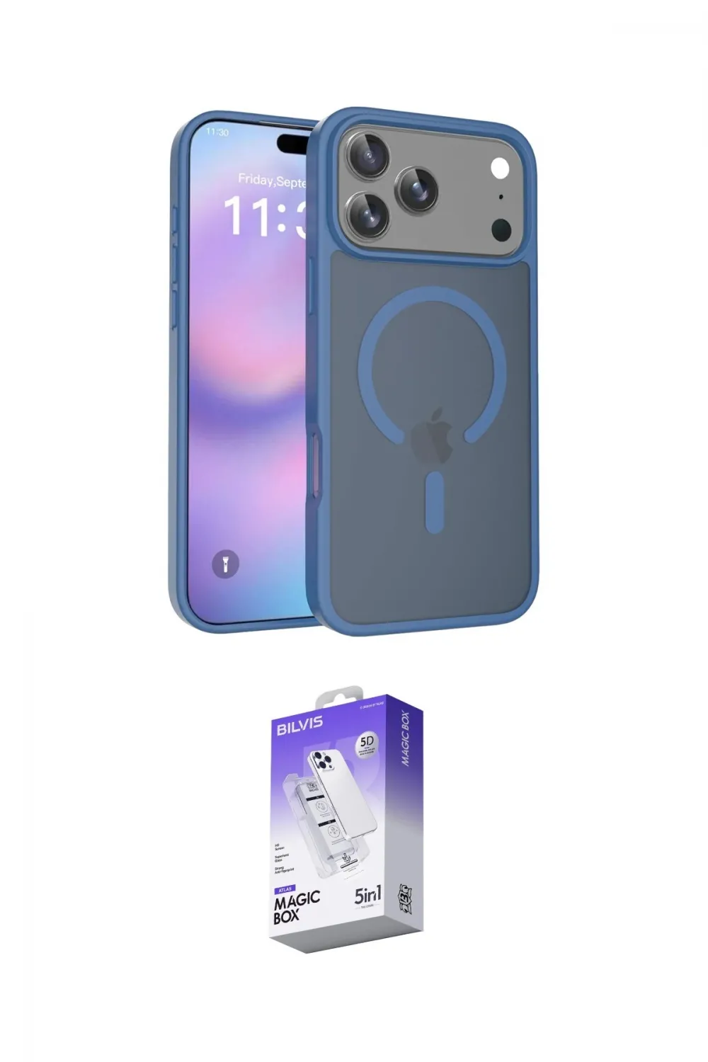 ieg™ iPhone 17 Pro Max Kılıf Siluet Minimal Prime - Siyah Bilvis 5in1 3D Magic Cam Ekran Koruyucu