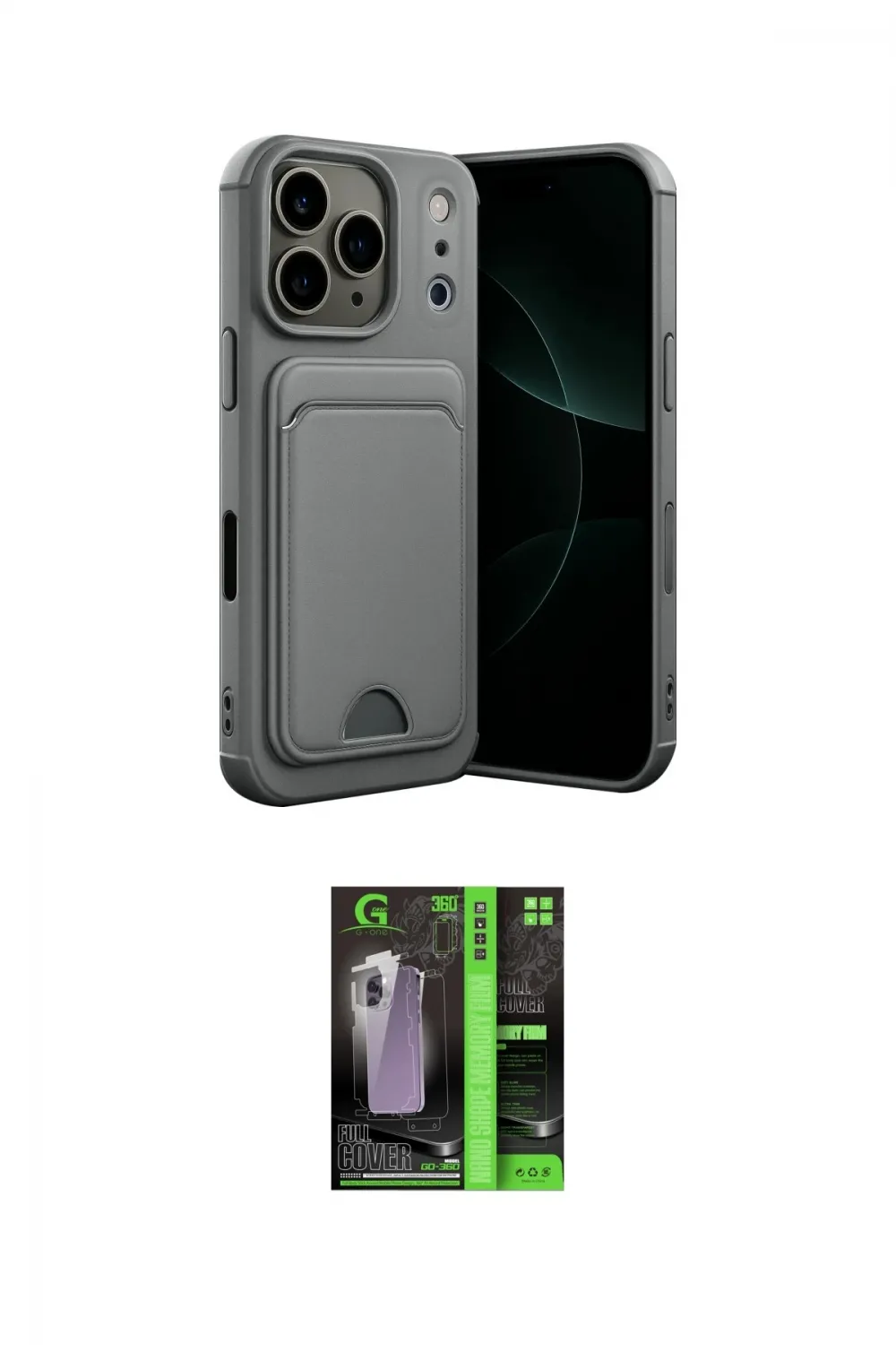 ieg™ iPhone 17 Pro Max Kılıf Vadi Çizgi Prime - Siyah 360 Mat Full Body Arka Koruyucu