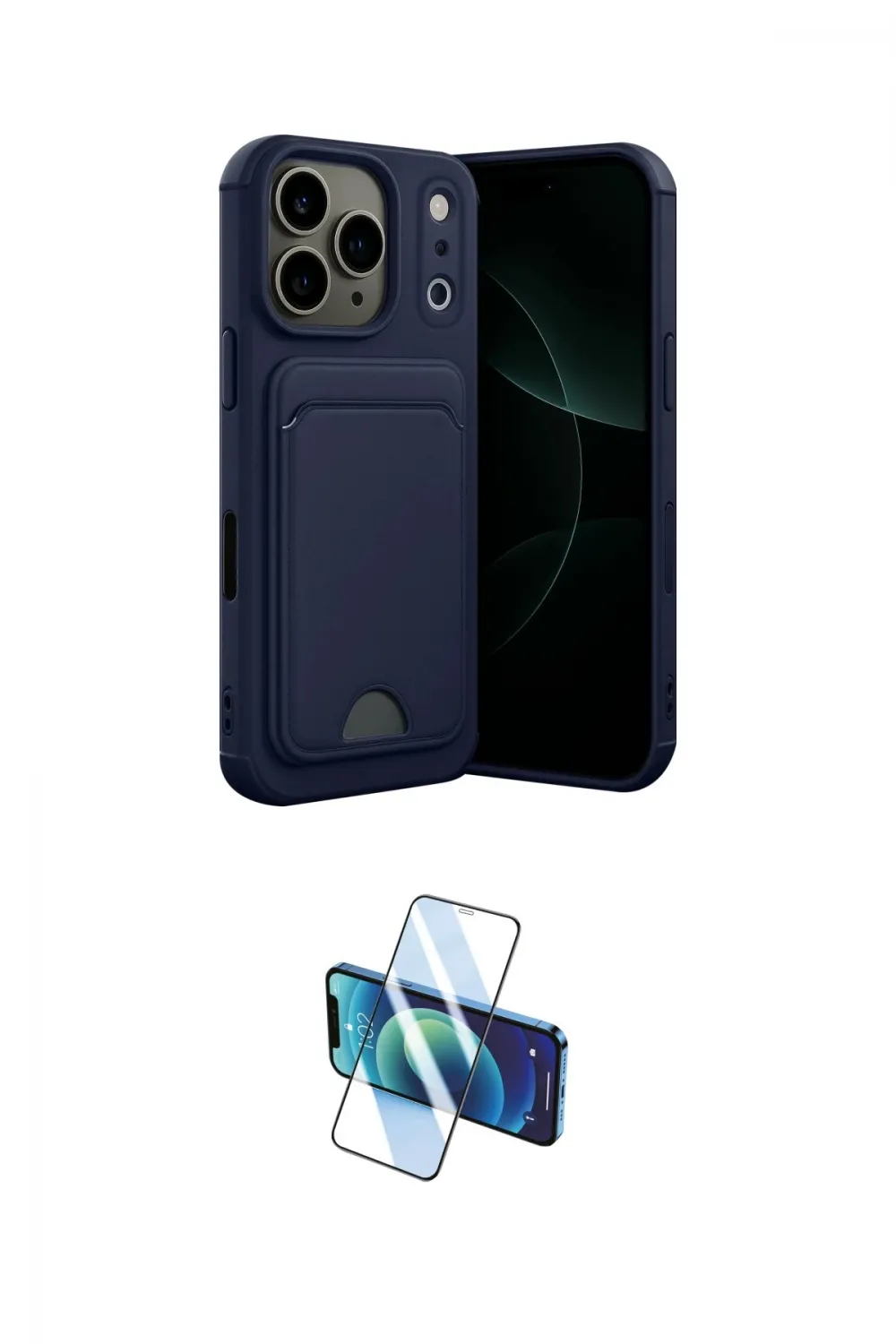 ieg™ iPhone 17 Pro Max Kılıf Vadi Çizgi Prime - Siyah 3D Antistatik Cam Ekran Koruyucu