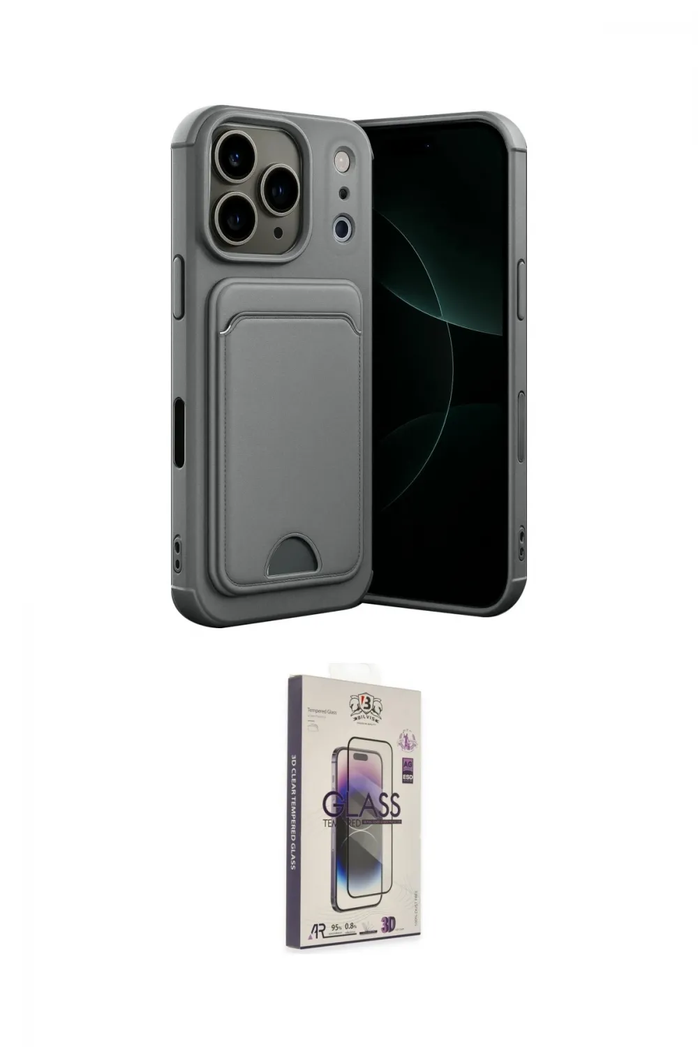 ieg™ iPhone 17 Pro Max Kılıf Vadi Çizgi Prime - Siyah Bilvis 3D Cam Ekran Koruyucu