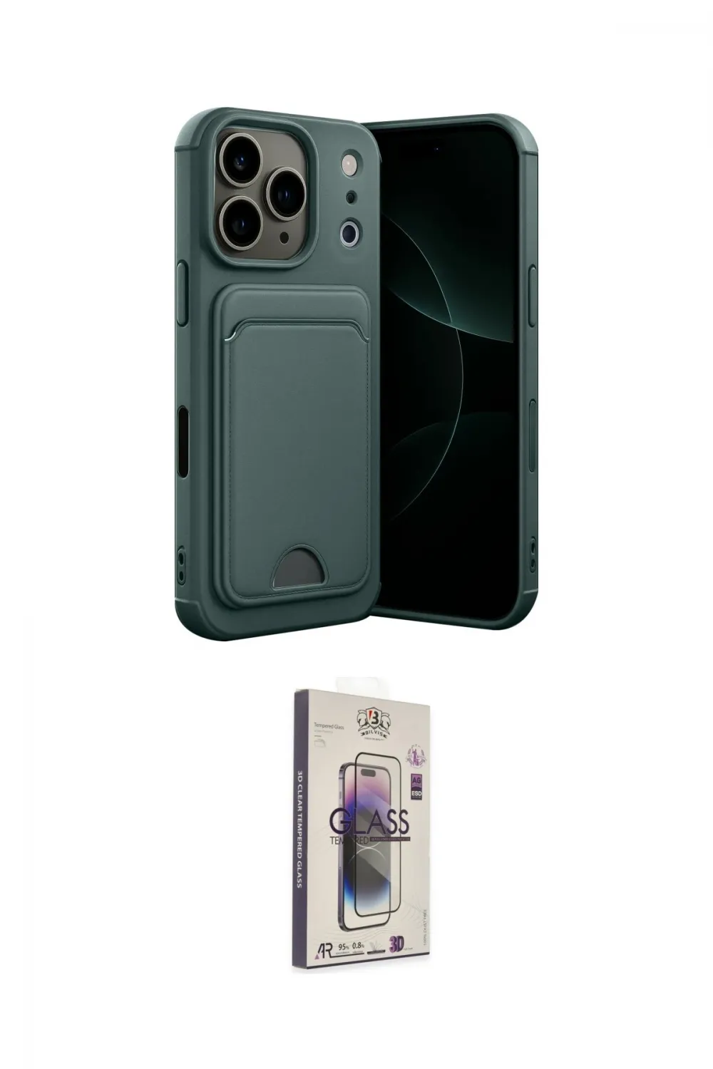 ieg™ iPhone 17 Pro Max Kılıf Vadi Çizgi Prime - Siyah Bilvis 3D Cam Ekran Koruyucu