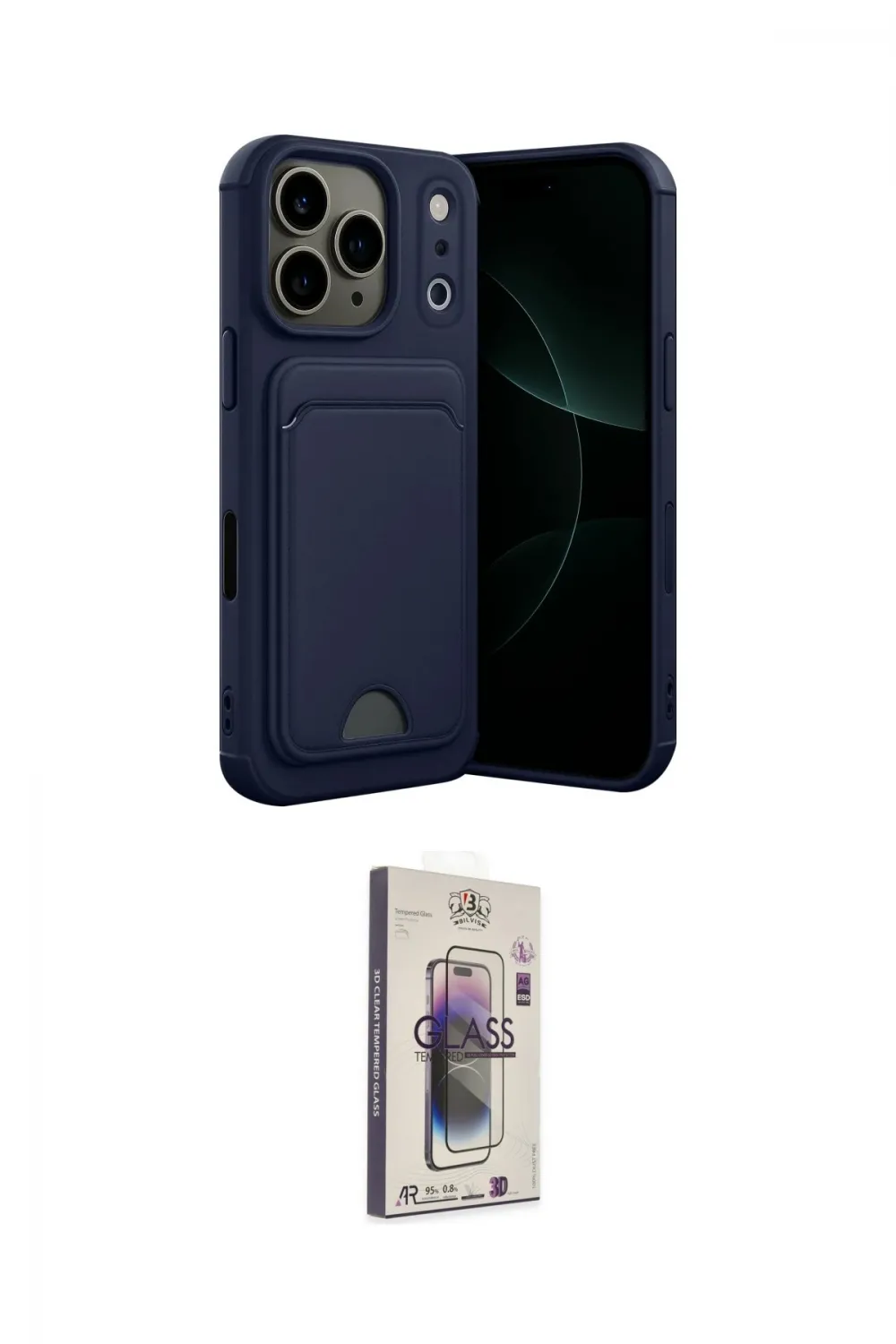ieg™ iPhone 17 Pro Max Kılıf Vadi Çizgi Prime - Siyah Bilvis 3D Cam Ekran Koruyucu