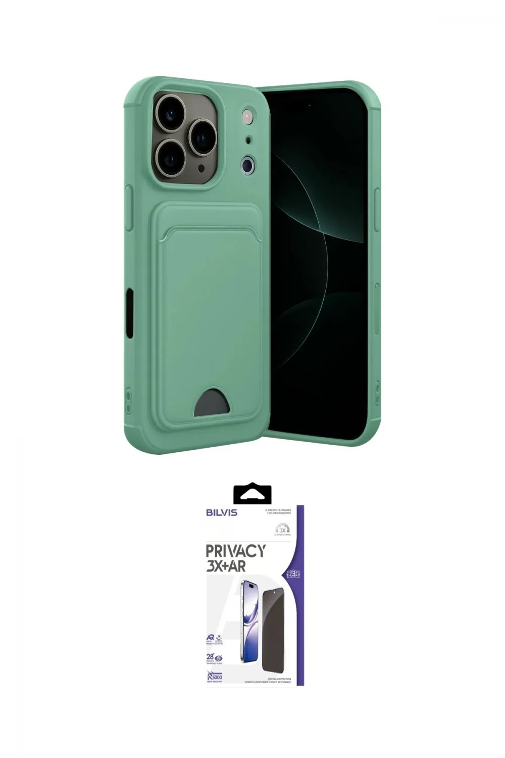 ieg™ iPhone 17 Pro Max Kılıf Vadi Çizgi Prime - Siyah Bilvis 3X AR Hayalet Cam Ekran Koruyucu