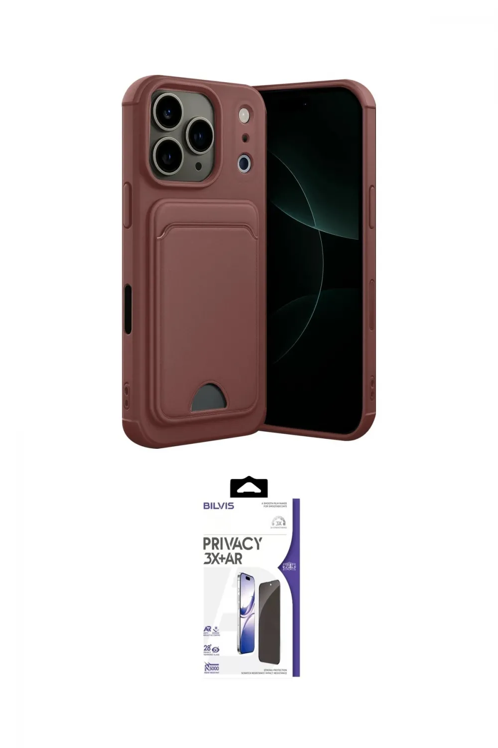 ieg™ iPhone 17 Pro Max Kılıf Vadi Çizgi Prime - Siyah Bilvis 3X AR Hayalet Cam Ekran Koruyucu