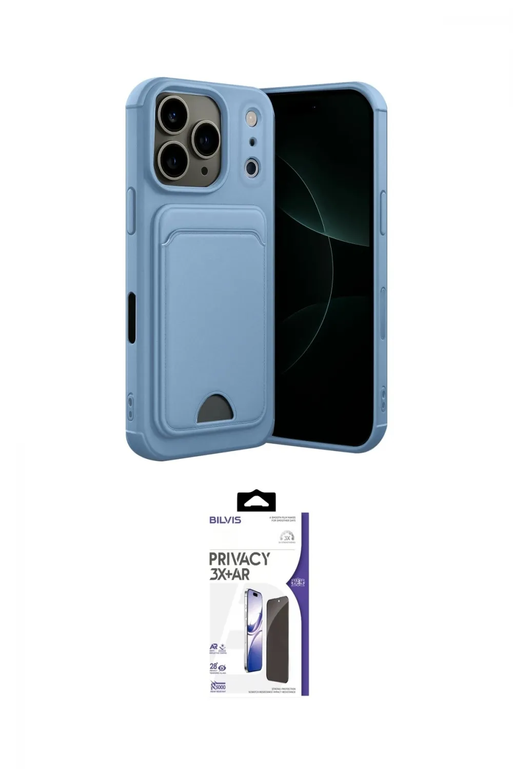 ieg™ iPhone 17 Pro Max Kılıf Vadi Çizgi Prime - Siyah Bilvis 3X AR Hayalet Cam Ekran Koruyucu