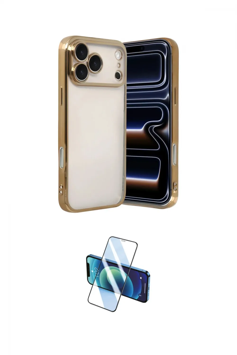 ieg™ iPhone 17 Pro Max Kılıf Vadi Minimal - Siyah 3D Antistatik Cam Ekran Koruyucu