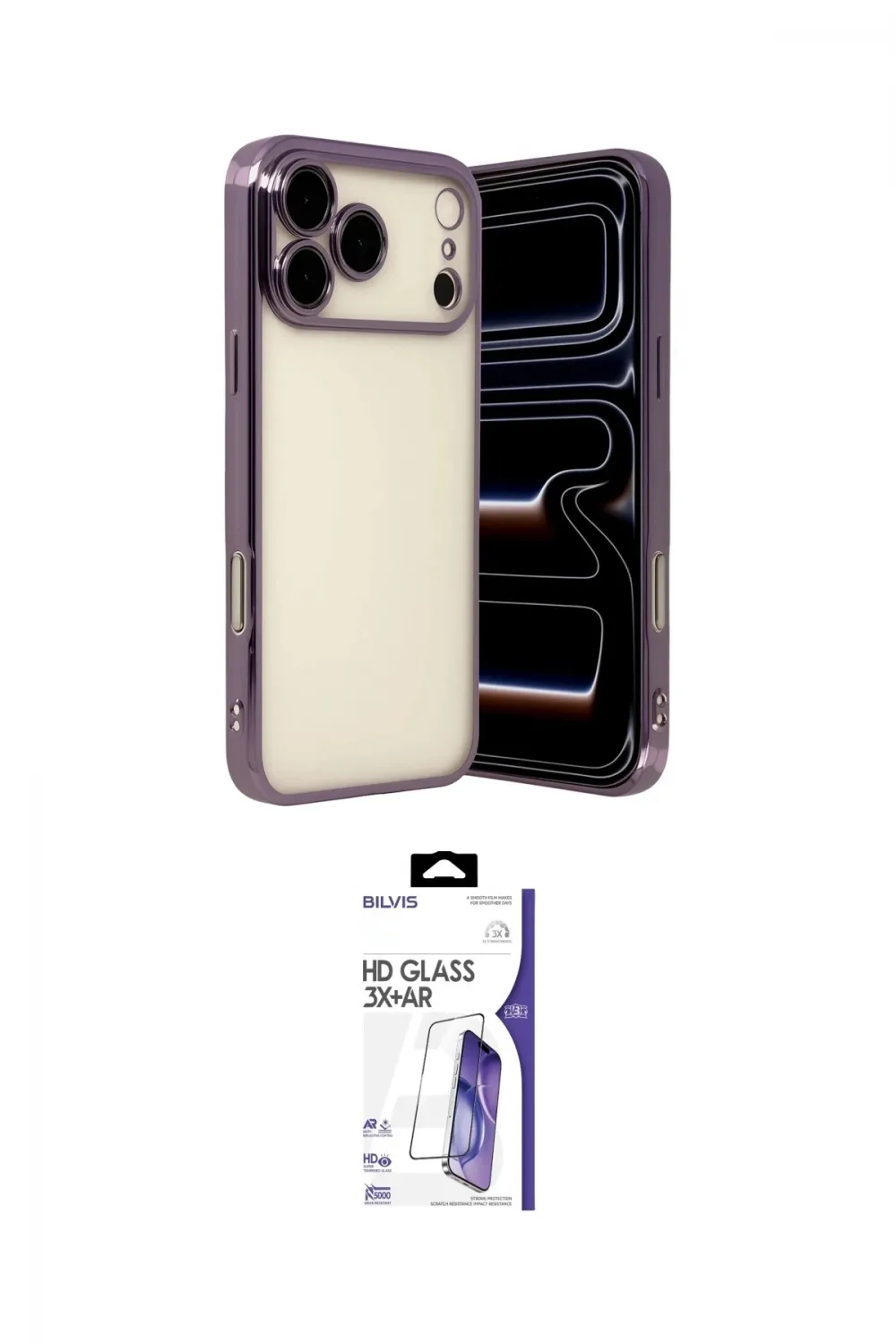 ieg™ iPhone 17 Pro Max Kılıf Vadi Minimal - Siyah Bilvis 3X AR HD Cam Ekran Koruyucu