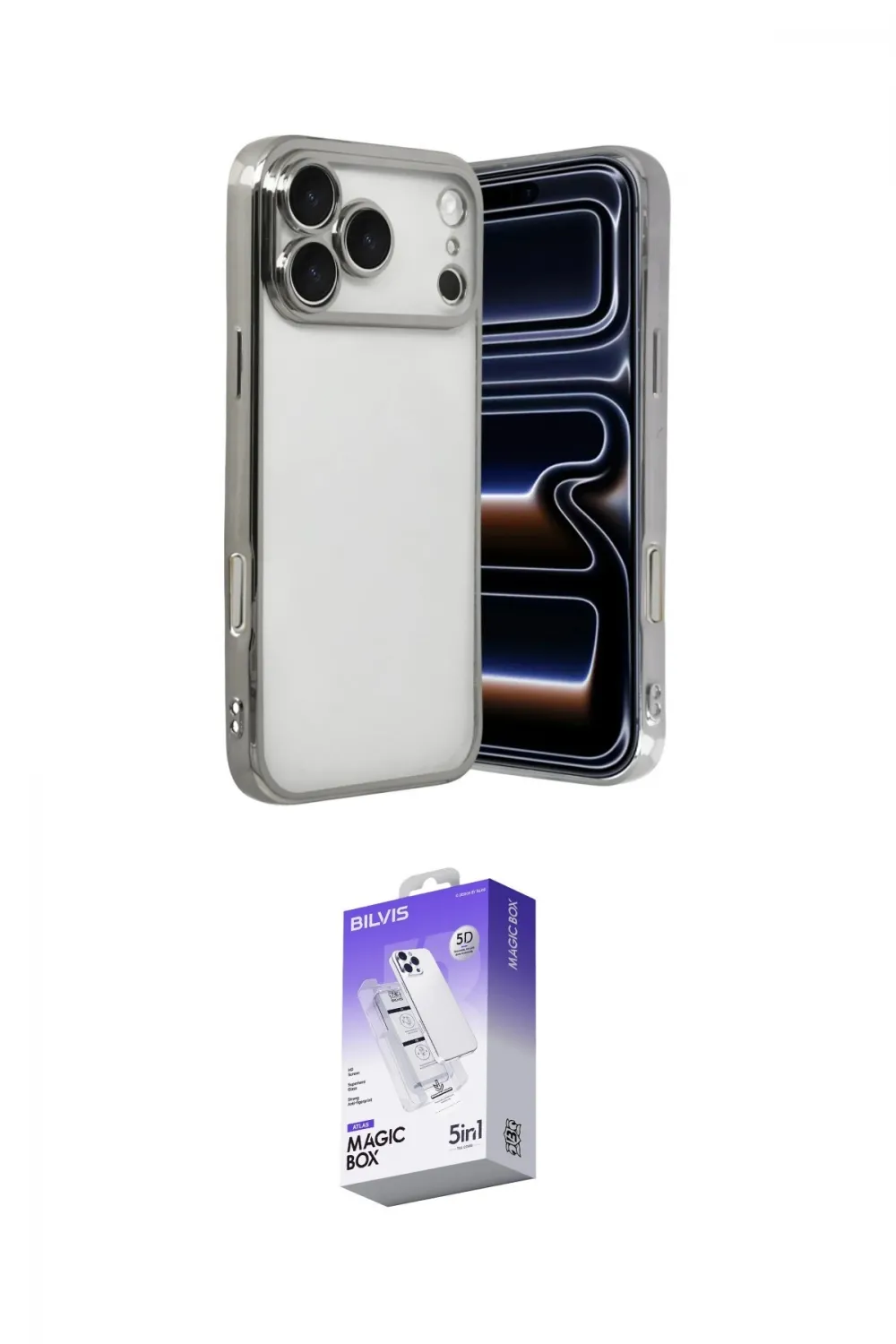 ieg™ iPhone 17 Pro Max Kılıf Vadi Minimal - Siyah Bilvis 5in1 3D Magic Cam Ekran Koruyucu