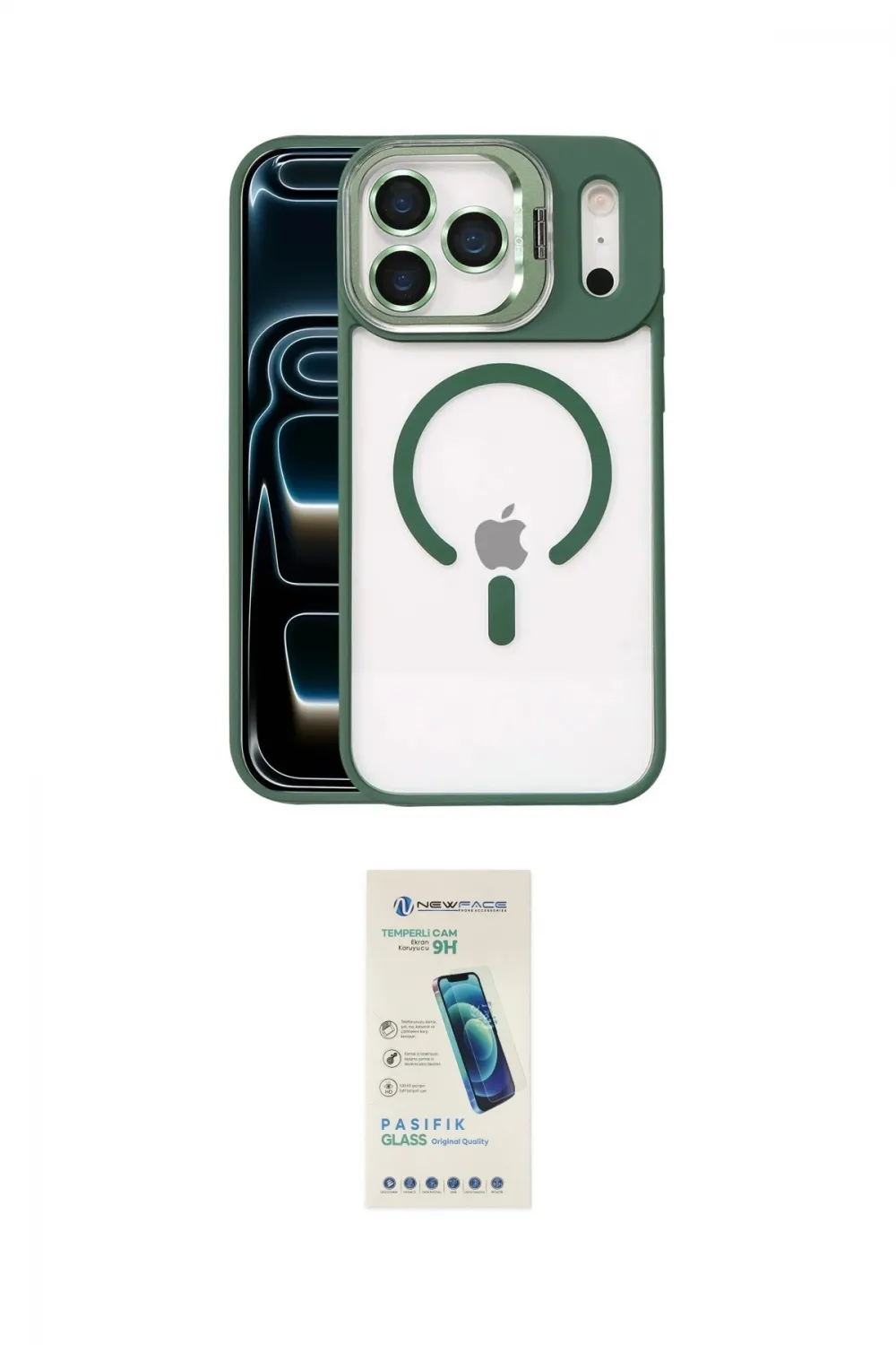 ieg™ iPhone 17 Pro Max Kılıf Yadigar Asil Koleksiyonu - Şeffaf Pasifik Cam Ekran Koruyucu