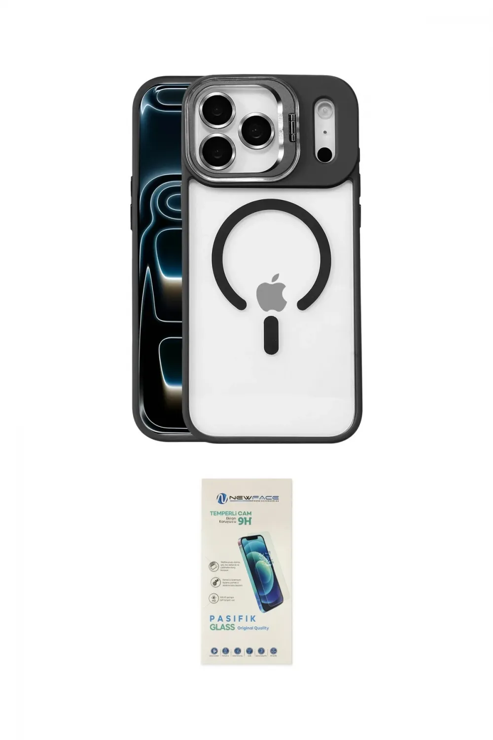 ieg™ iPhone 17 Pro Max Kılıf Yadigar Asil Koleksiyonu - Şeffaf Pasifik Cam Ekran Koruyucu
