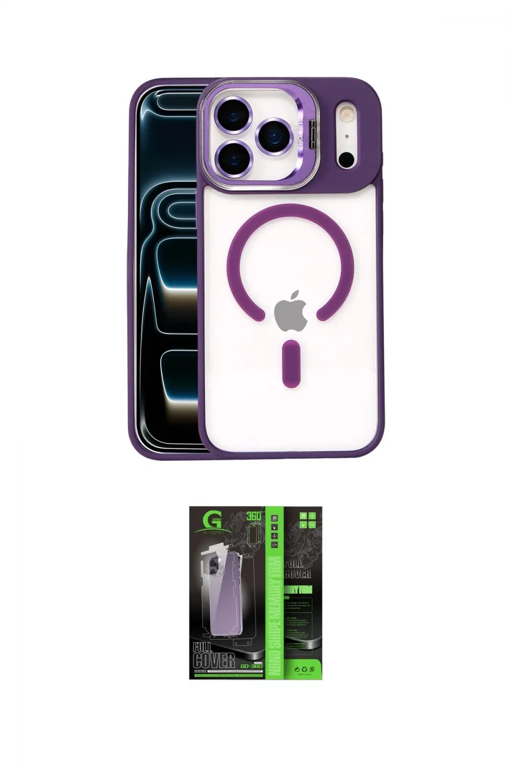 ieg™ iPhone 17 Pro Max Kılıf Yadigar Asil Koleksiyonu - Siyah 360 Mat Full Body Arka Koruyucu