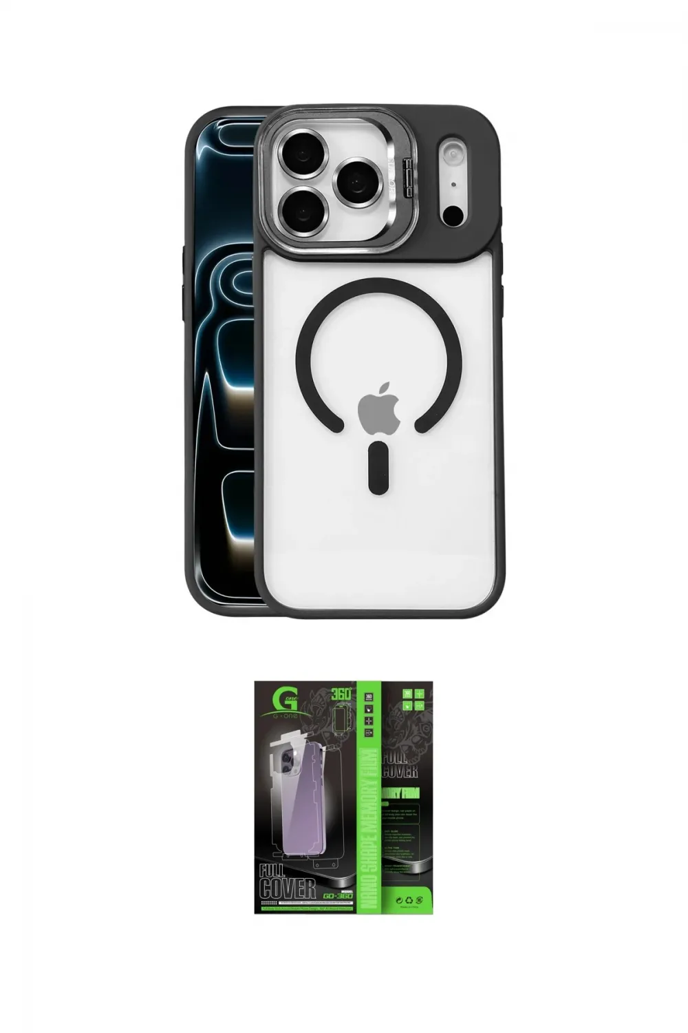 ieg™ iPhone 17 Pro Max Kılıf Yadigar Asil Koleksiyonu - Siyah 360 Mat Full Body Arka Koruyucu