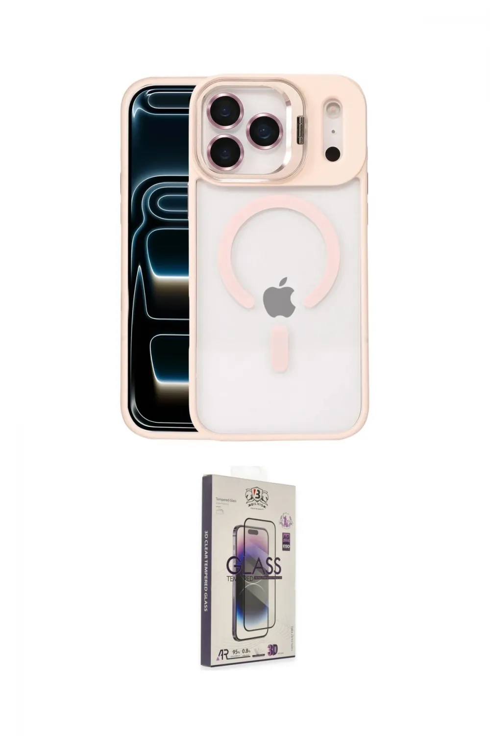 ieg™ iPhone 17 Pro Max Kılıf Yadigar Asil Koleksiyonu - Siyah Bilvis 3D Cam Ekran Koruyucu