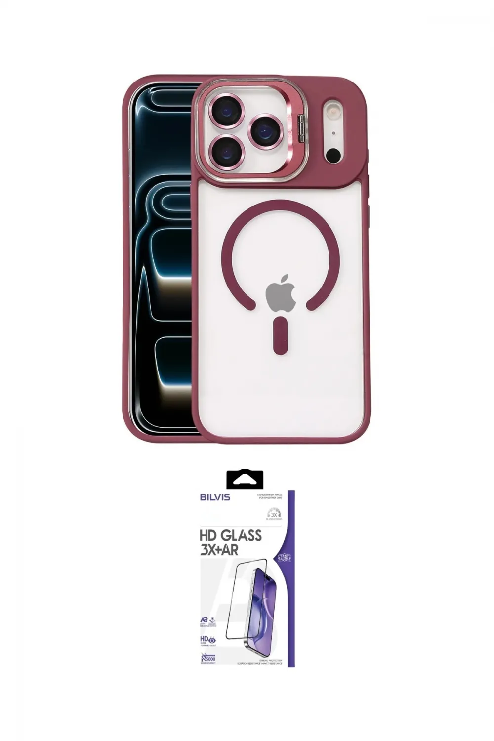 ieg™ iPhone 17 Pro Max Kılıf Yadigar Asil Koleksiyonu - Siyah Bilvis 3X AR HD Cam Ekran Koruyucu