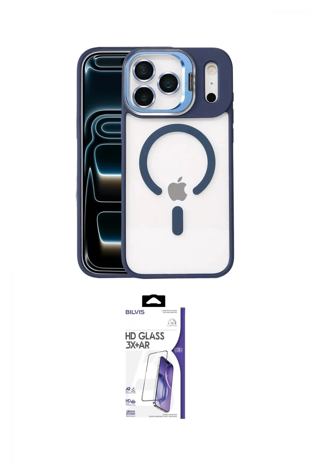 ieg™ iPhone 17 Pro Max Kılıf Yadigar Asil Koleksiyonu - Siyah Bilvis 3X AR HD Cam Ekran Koruyucu