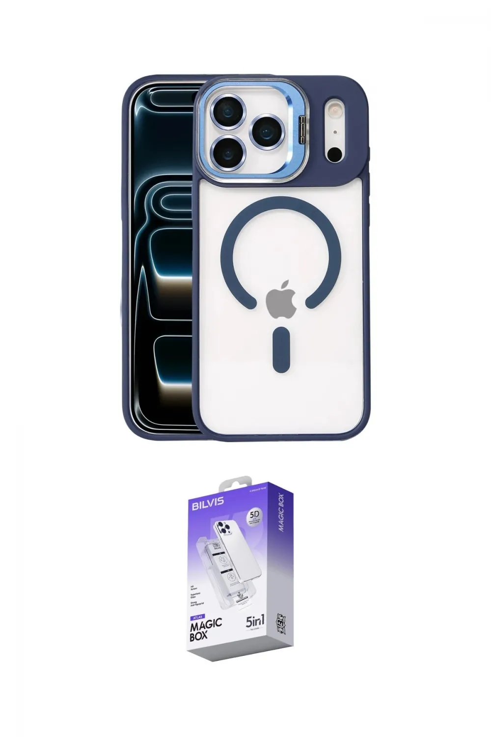 ieg™ iPhone 17 Pro Max Kılıf Yadigar Asil Koleksiyonu - Siyah Bilvis 5in1 3D Magic Cam Ekran Koruyucu